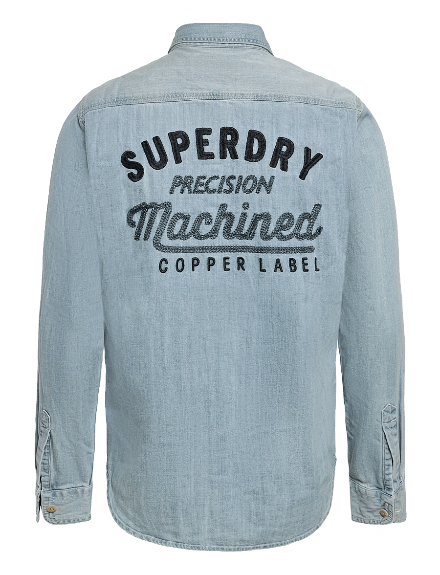 Superdry - EMBROIDERED WORKWEAR SHIRT - jeanshemden - heavy wash - 1