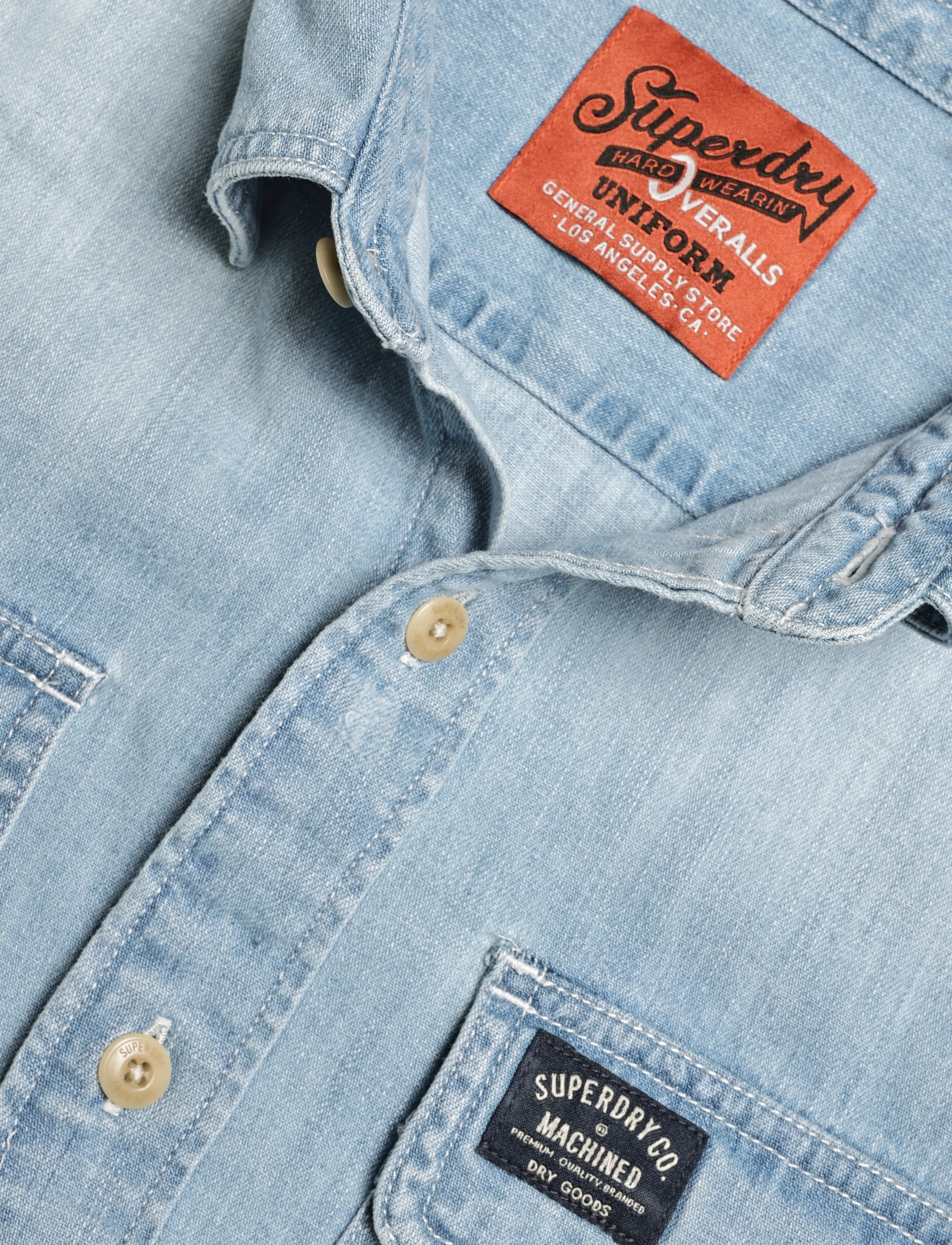 Superdry - EMBROIDERED WORKWEAR SHIRT - jeanshemden - heavy wash - 2