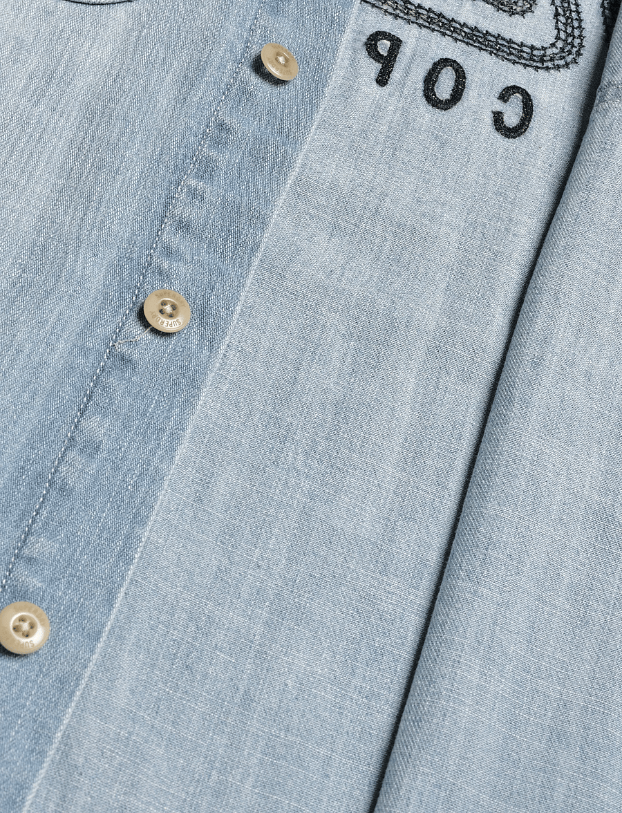 Superdry - EMBROIDERED WORKWEAR SHIRT - jeanshemden - heavy wash - 4