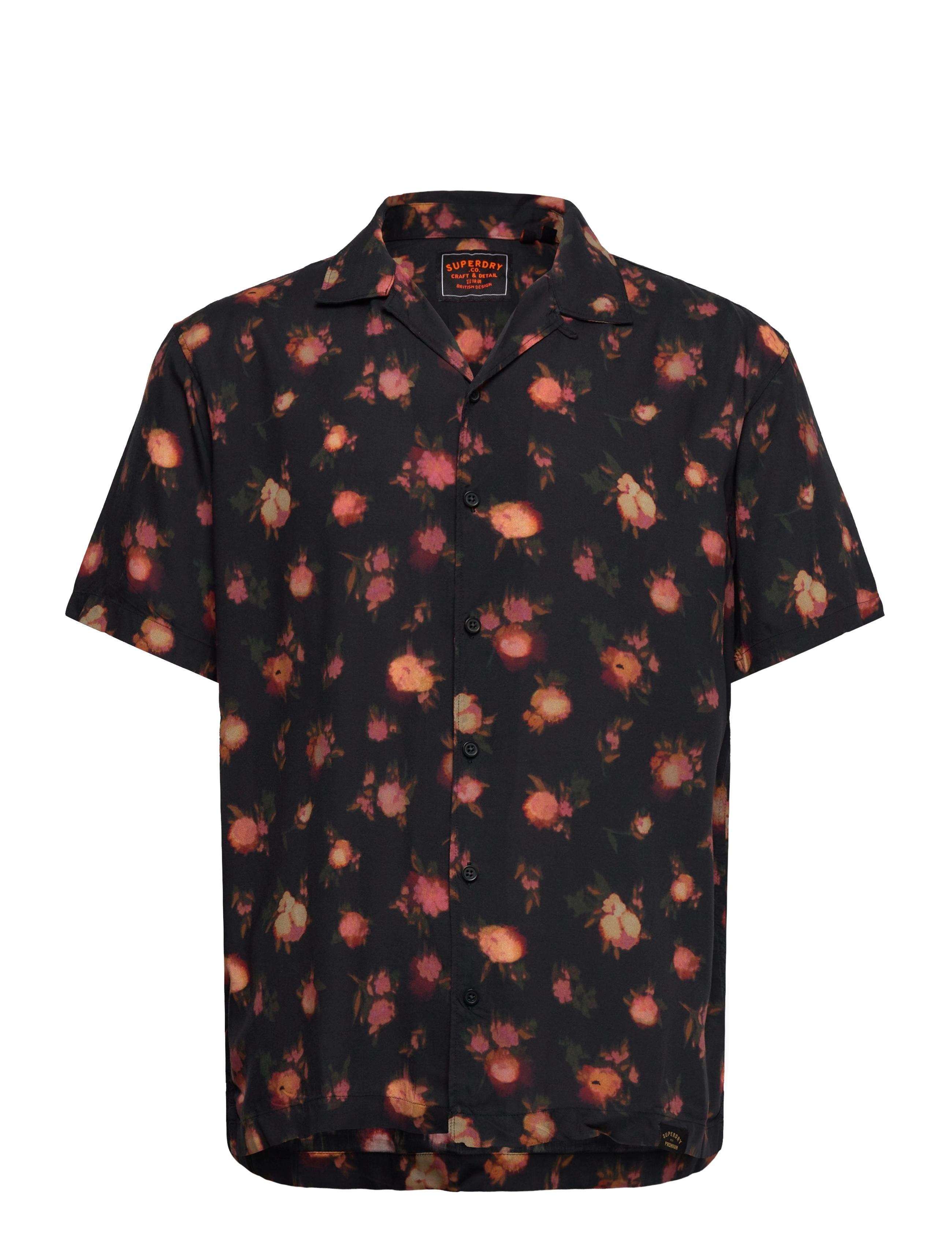 Superdry S/S PRINT SHIRT - Kauluspaidat - ABSTRACT FLORAL RED / black