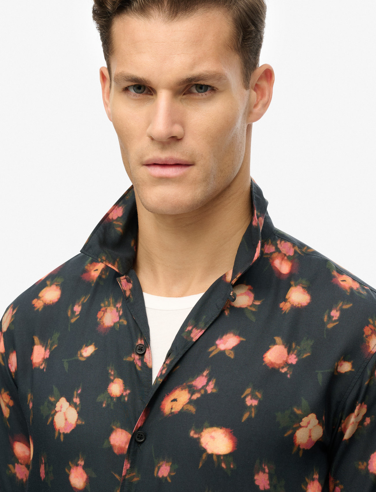 Superdry - S/S PRINT SHIRT - kortærmede skjorter - abstract floral red - 5