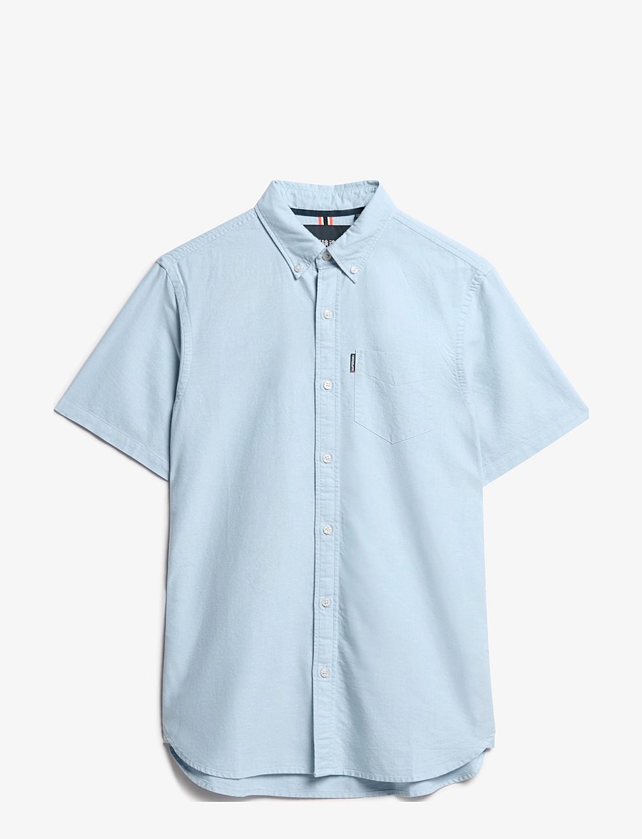 Superdry - OXFORD S/S SHIRT - kortärmade skjortor - classic blue - 1