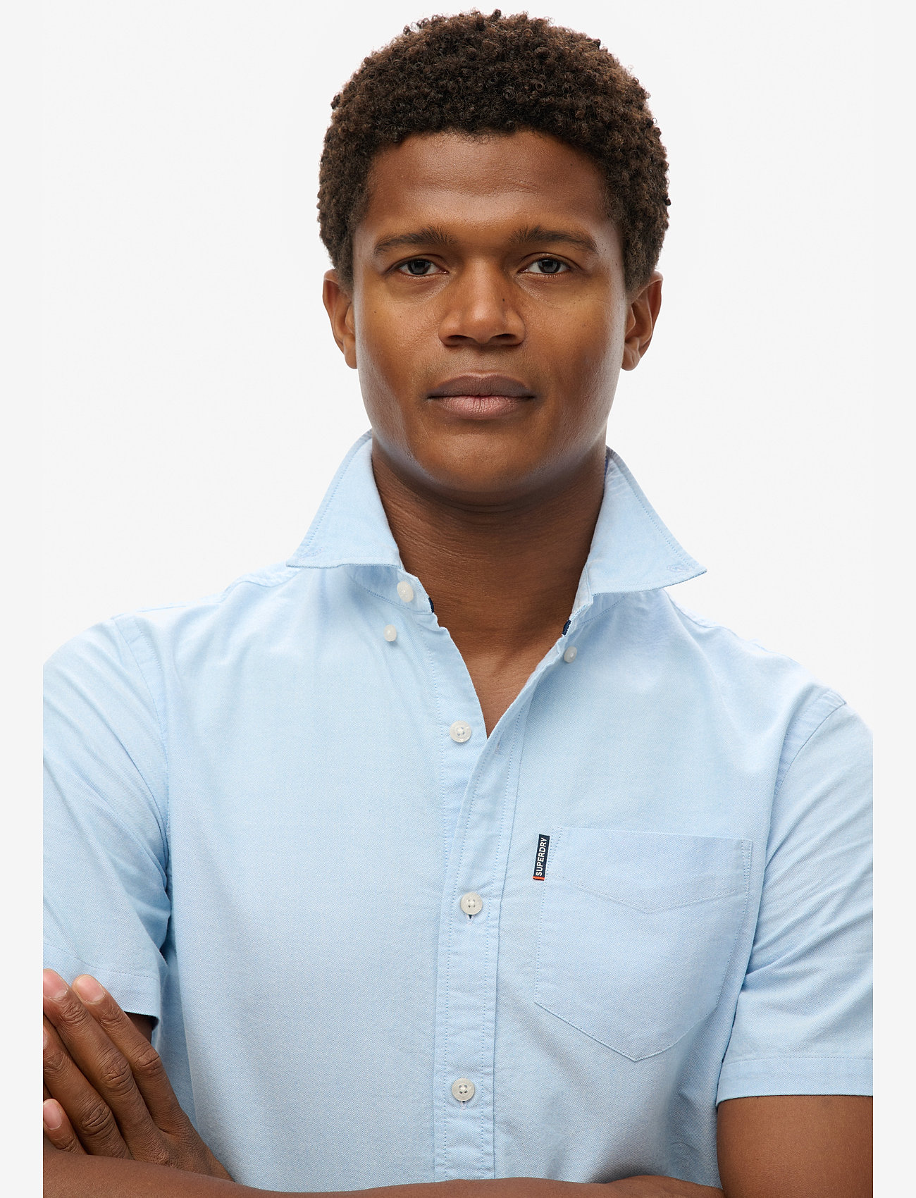 Superdry - OXFORD S/S SHIRT - kortärmade skjortor - classic blue - 2