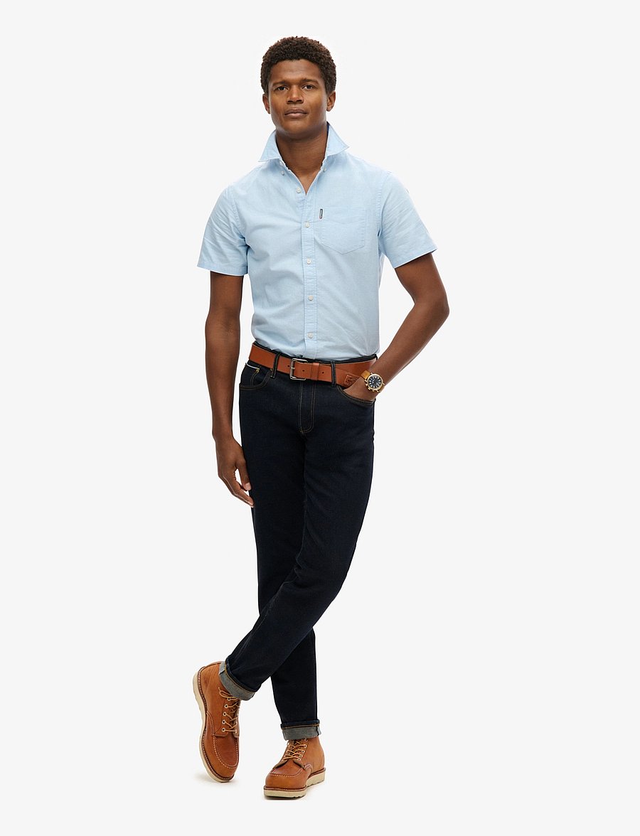Superdry - OXFORD S/S SHIRT - kortärmade skjortor - classic blue - 3