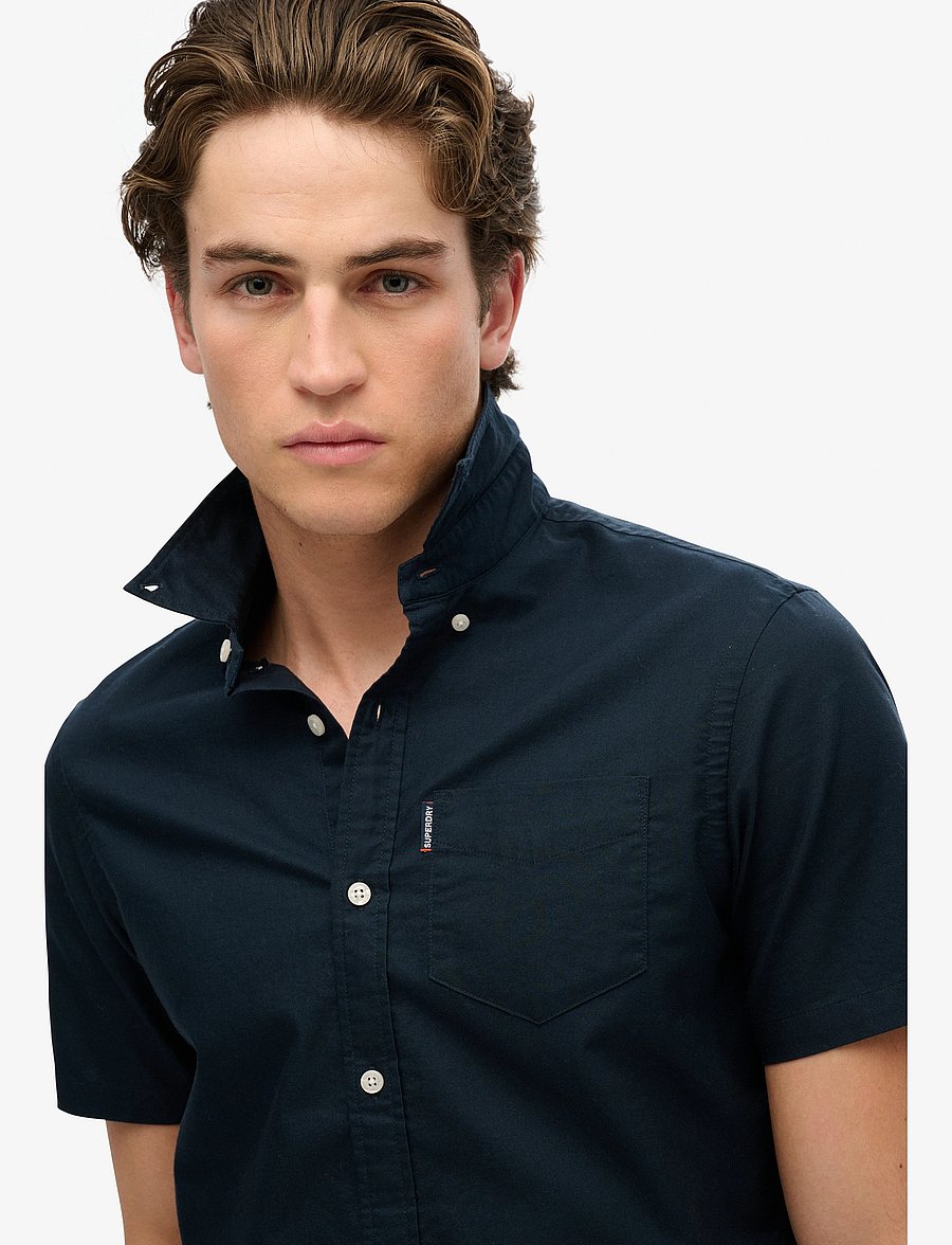 Superdry - OXFORD S/S SHIRT - kurzarmhemden - eclipse navy - 2