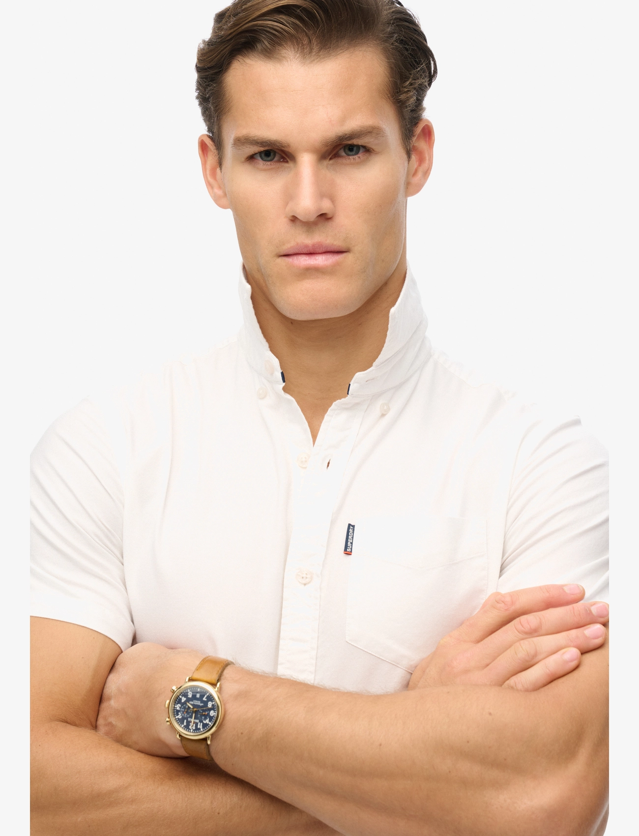 Superdry - OXFORD S/S SHIRT - kurzarmhemden - optic - 2