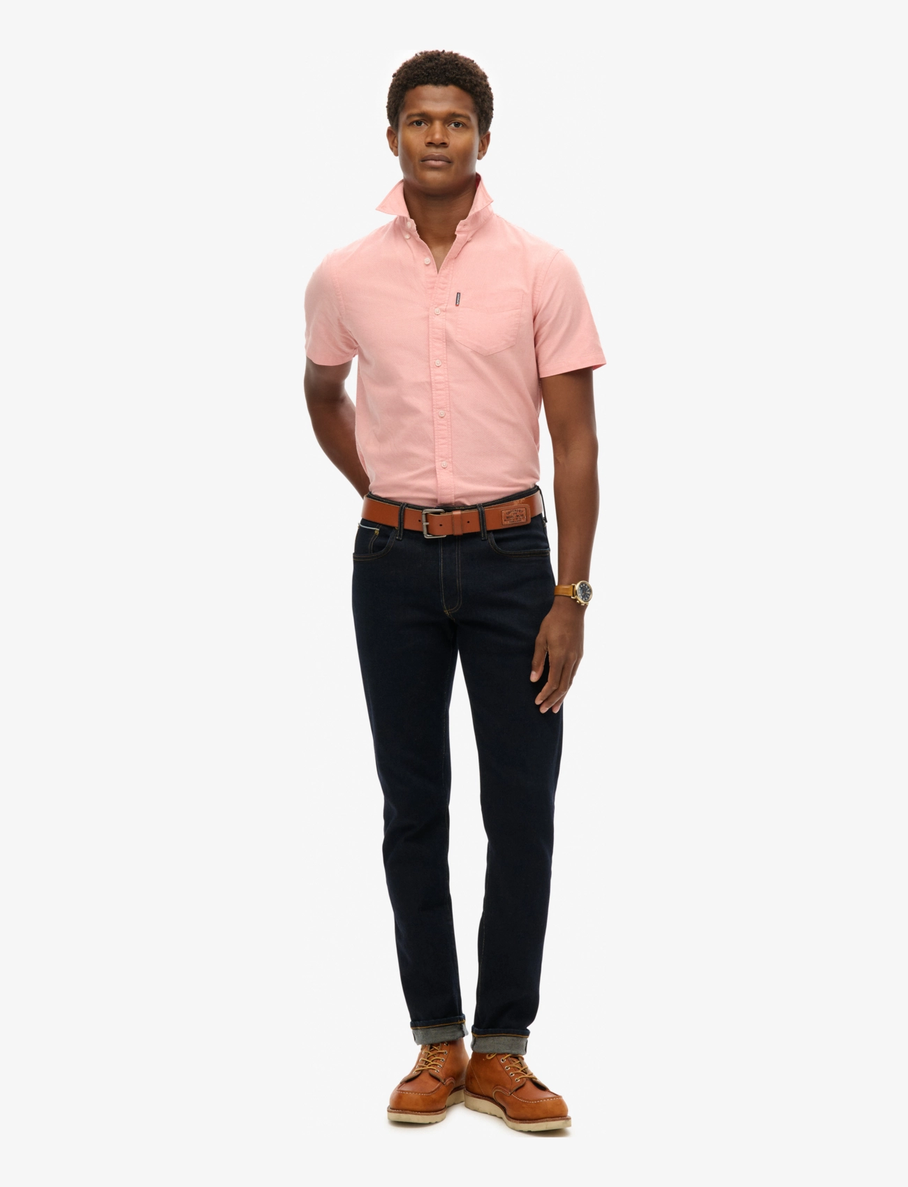 Superdry - OXFORD S/S SHIRT - kortærmede skjorter - rose pink chambray - 3