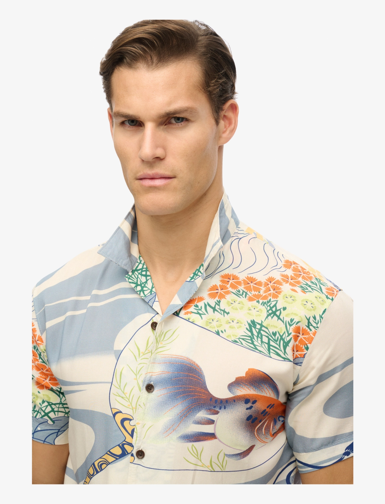 Superdry - MERCHANT HAWAIIAN SHIRT - casual skjortor - ryusunichiwa off white - 2