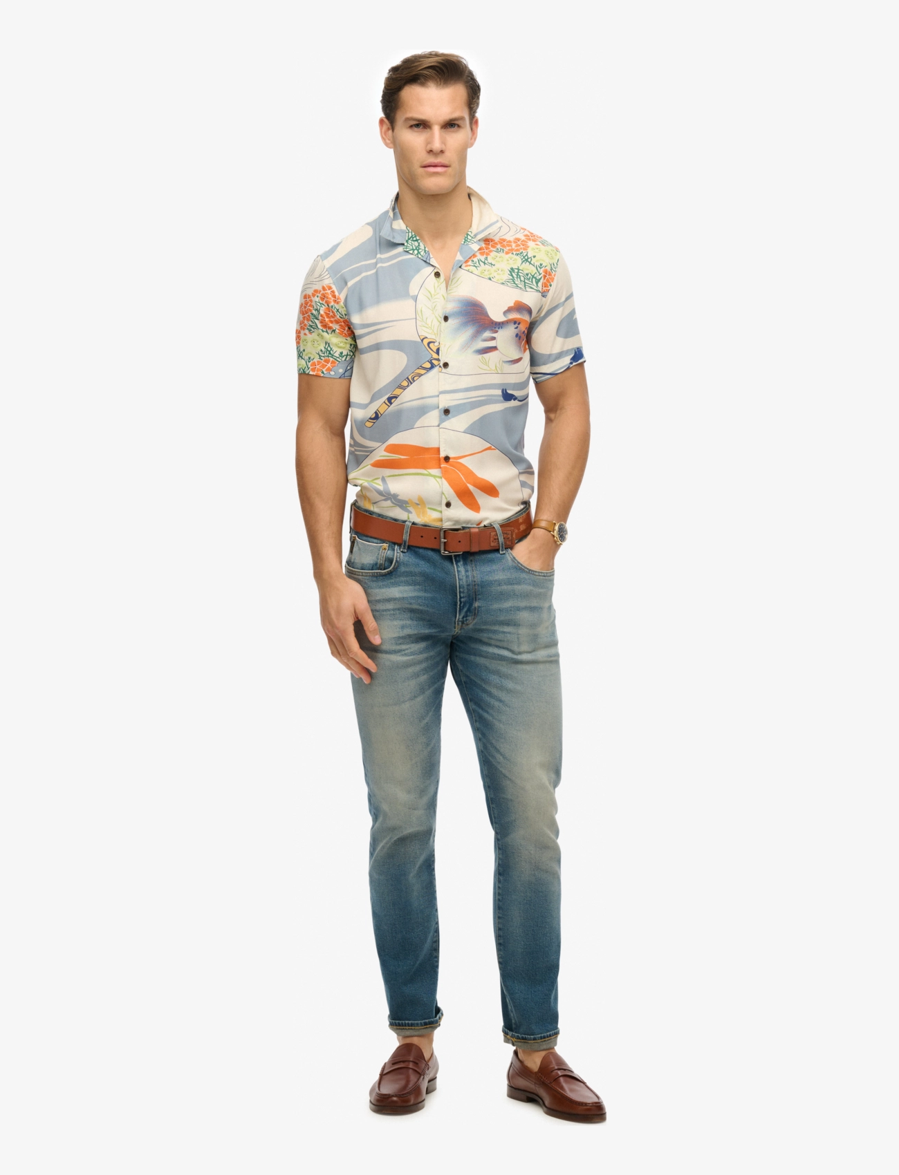 Superdry - MERCHANT HAWAIIAN SHIRT - casual skjortor - ryusunichiwa off white - 1