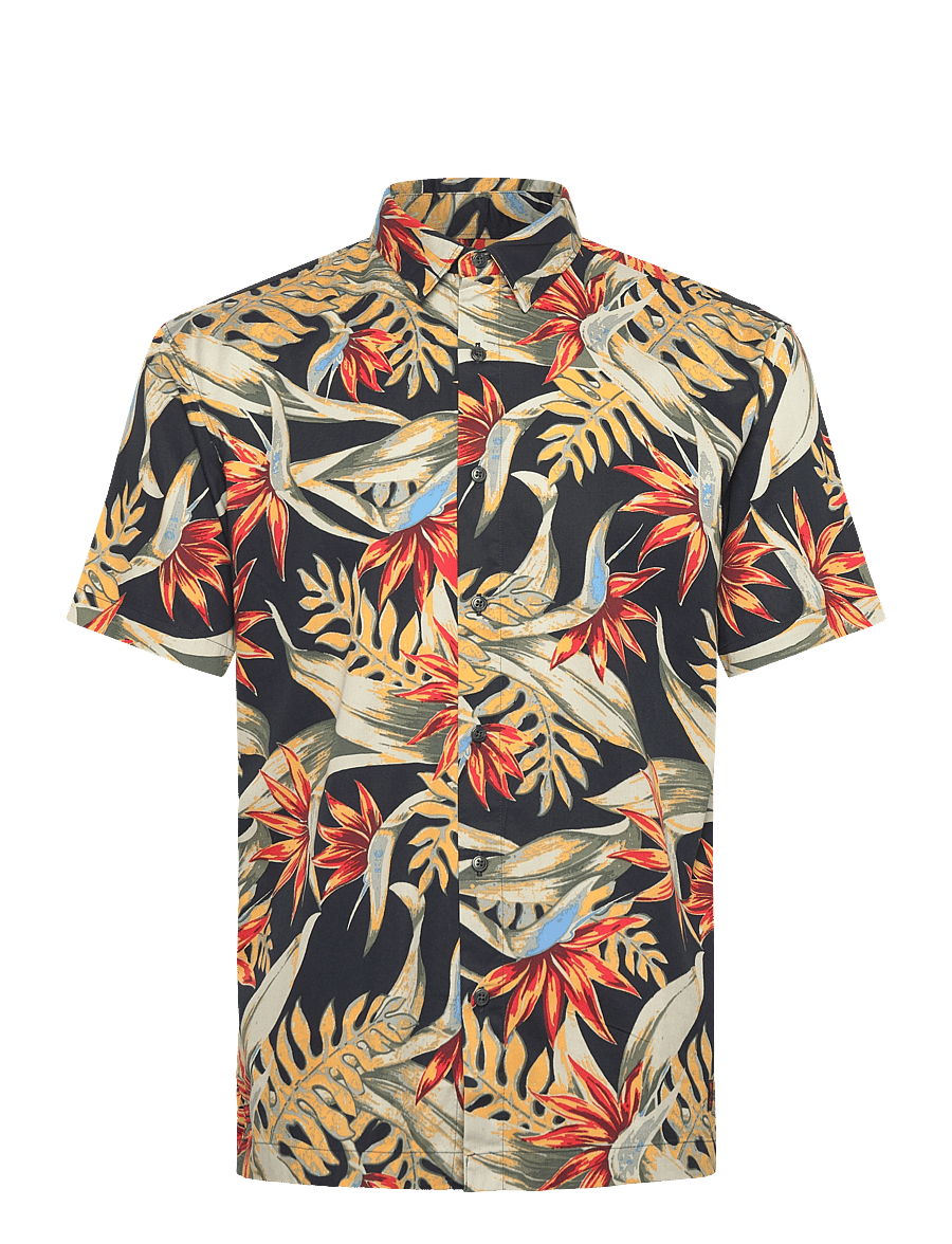 Superdry - HAWAIIAN PRINT SHIRT - kurzarmhemden - bird of paradise navy - 1