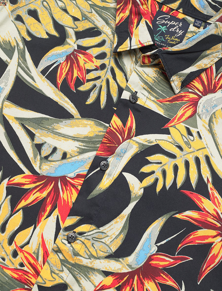 Superdry - HAWAIIAN PRINT SHIRT - kurzarmhemden - bird of paradise navy - 4