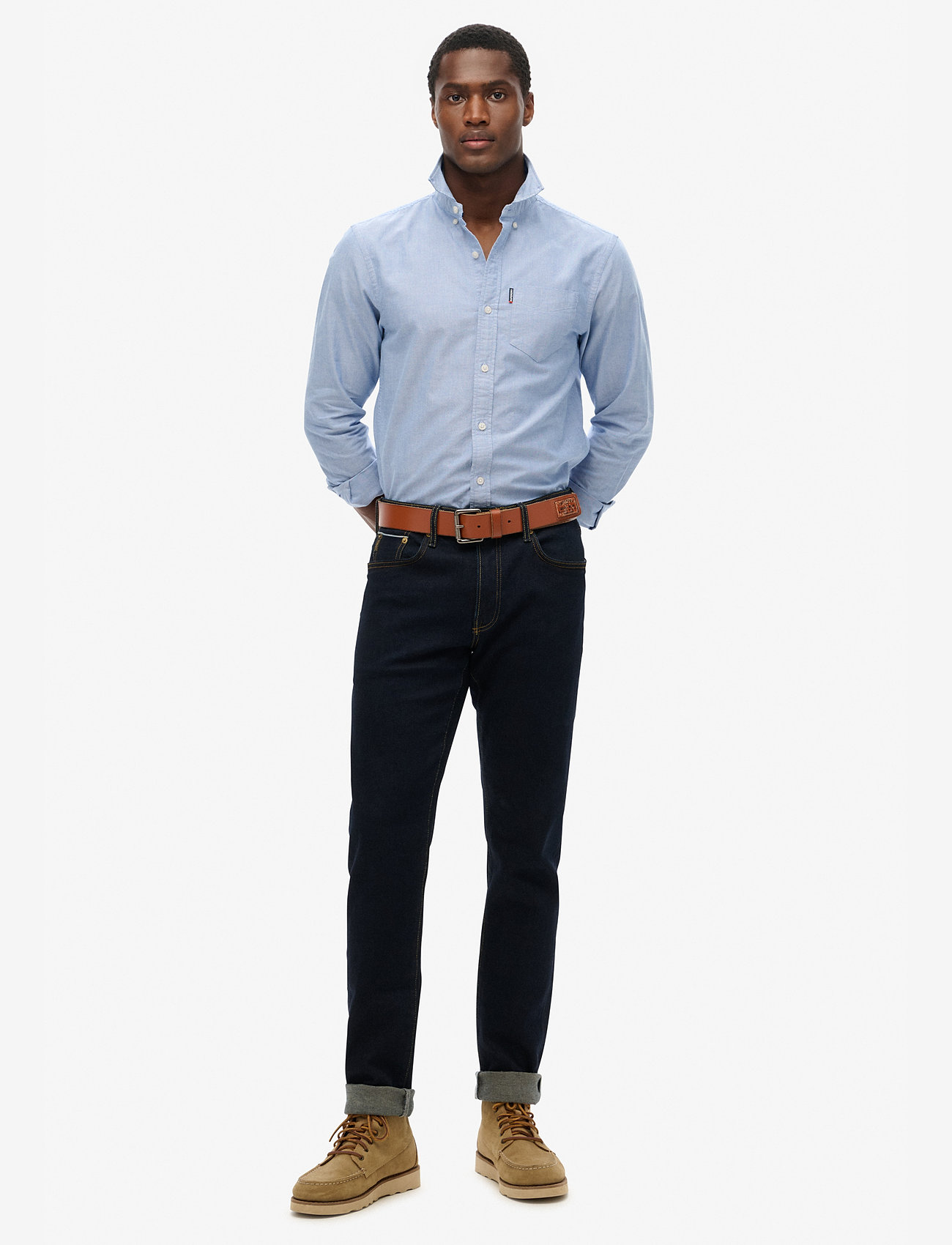 Superdry - ESSENTIALS OXFORD SHIRT - oxford skjorter - azure blue chambray oxford - 0