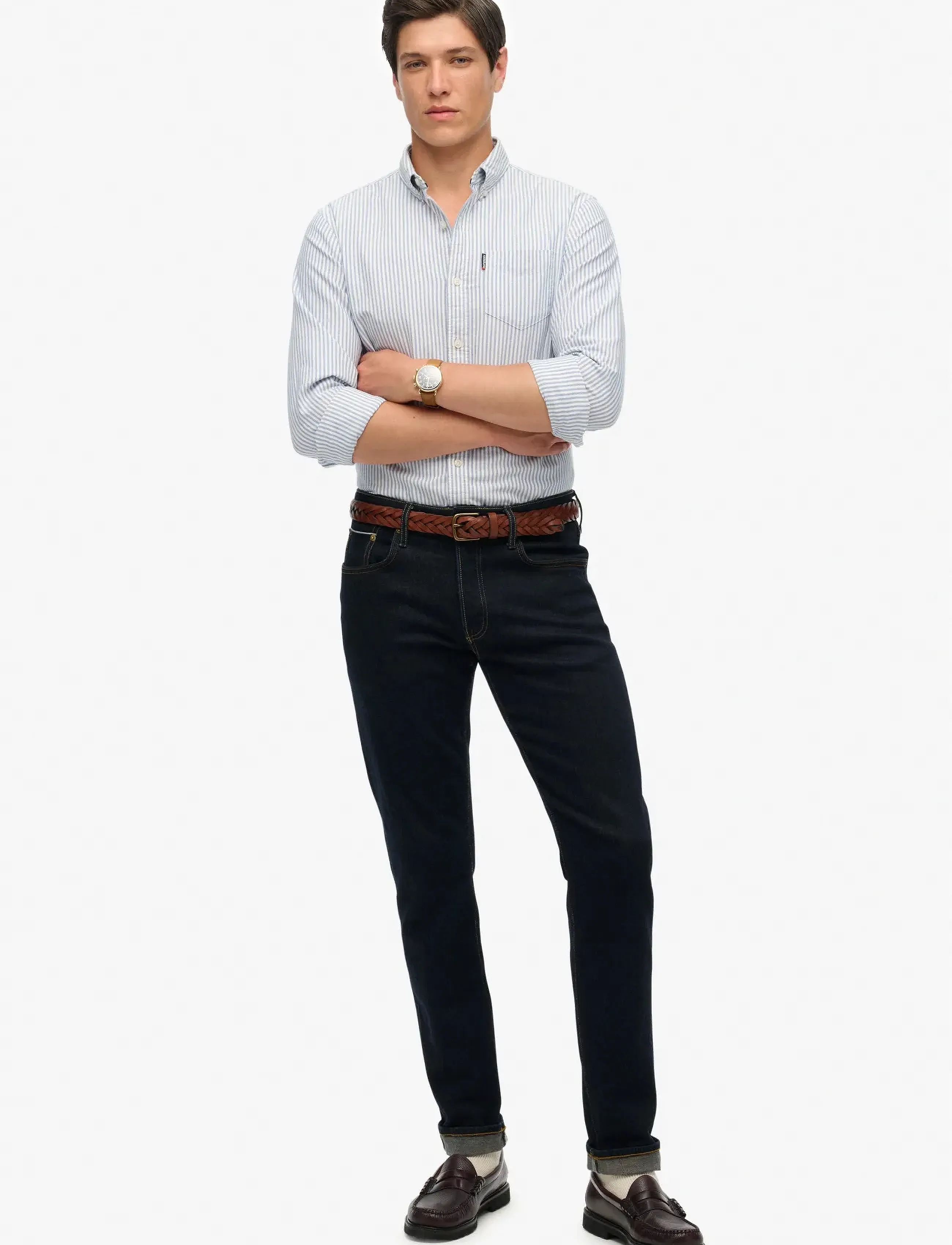 Superdry - ESSENTIALS OXFORD SHIRT - oxford shirts - azure blue stripe oxford - 3