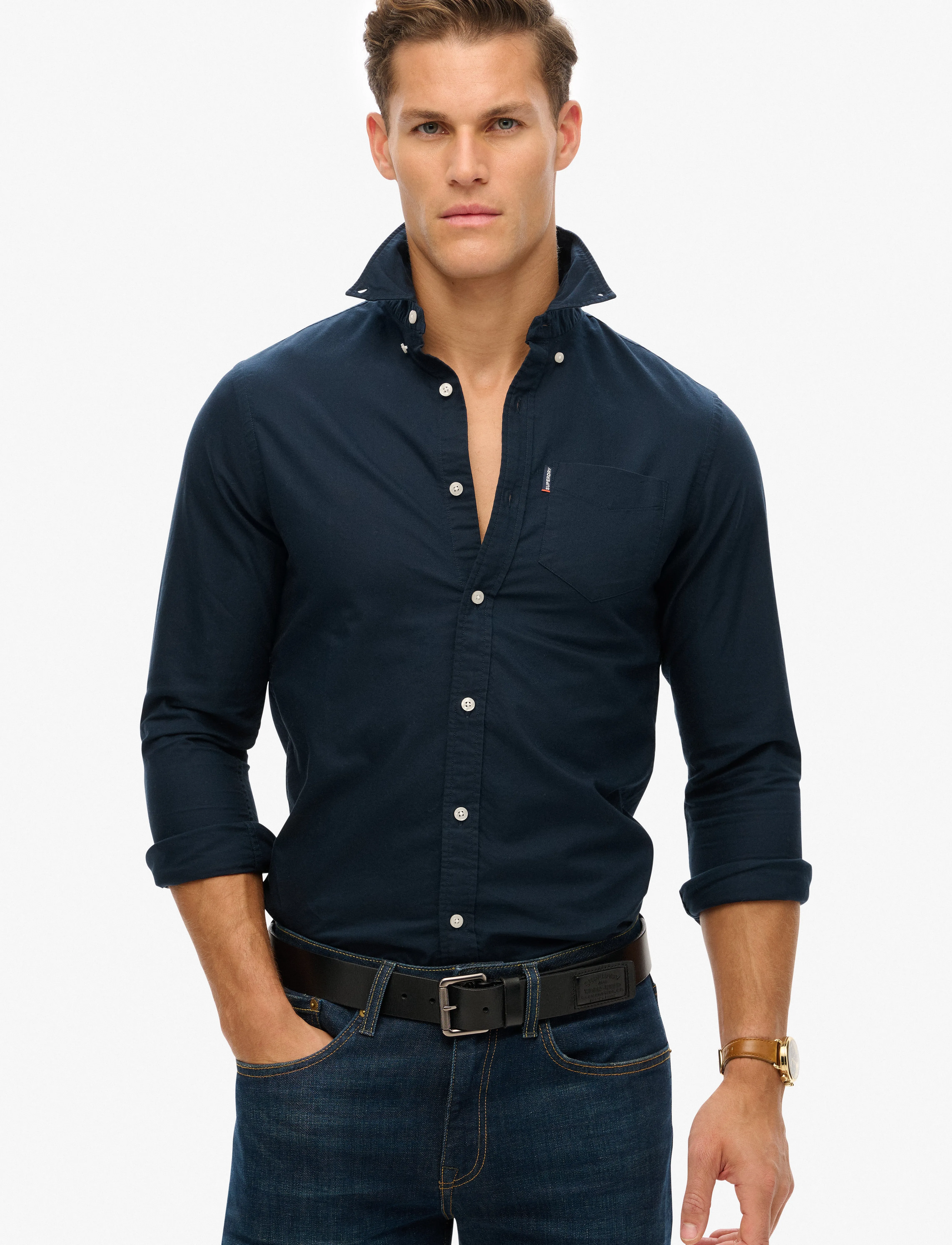 Superdry ESSENTIALS OXFORD SHIRT - Kleidung - ECLIPSE NAVY / navy