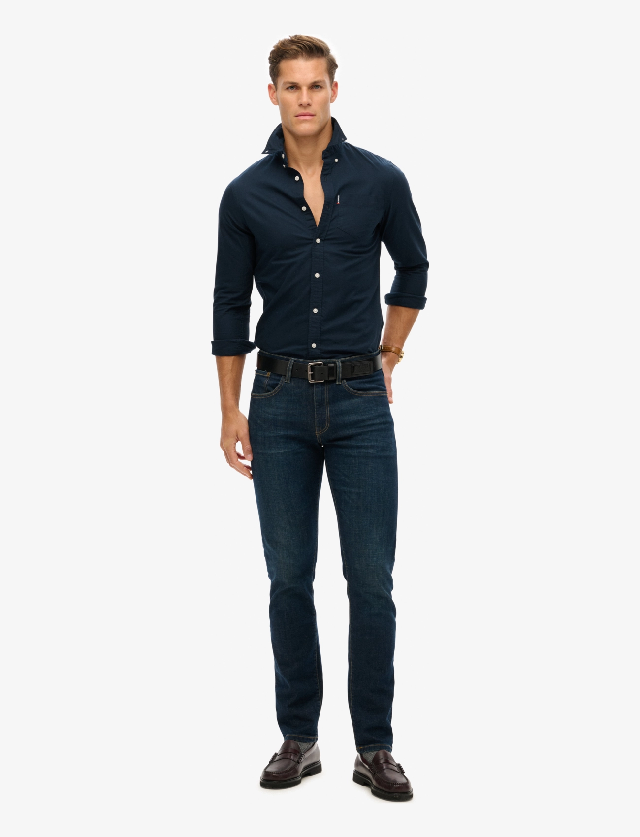 Superdry - ESSENTIALS OXFORD SHIRT - oxford skjorter - eclipse navy - 4