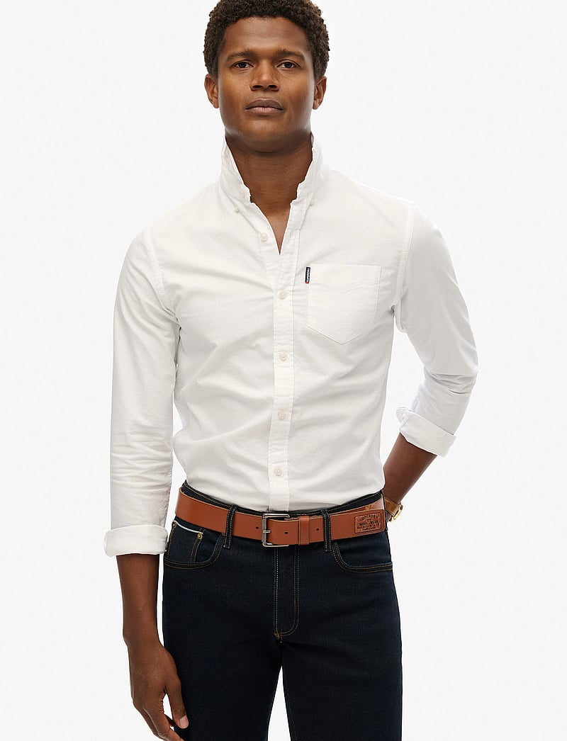 Superdry - ESSENTIALS OXFORD SHIRT - oxford-kauluspaidat - optic white oxford - 0
