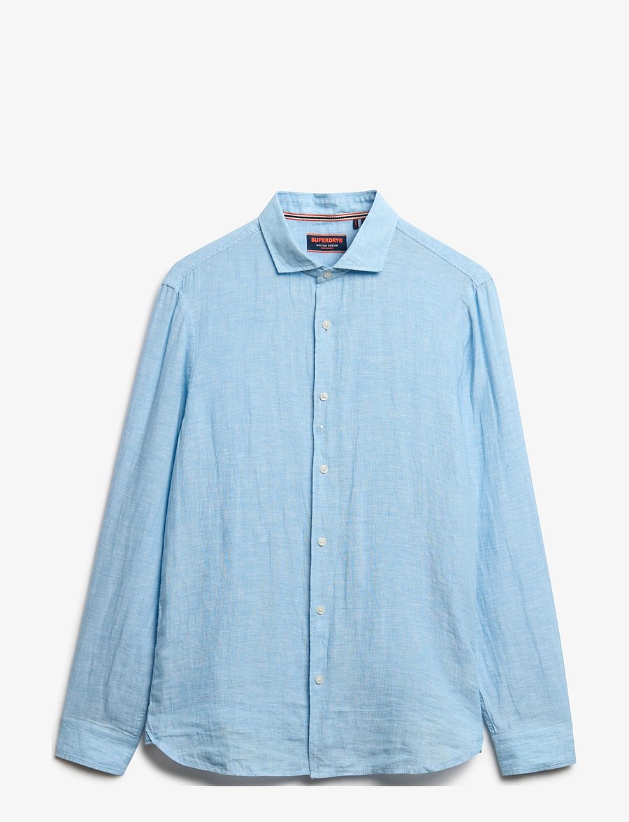 Superdry - VACATION L/S LINEN SHIRT - linneskjortor - sea blue chambray - 1
