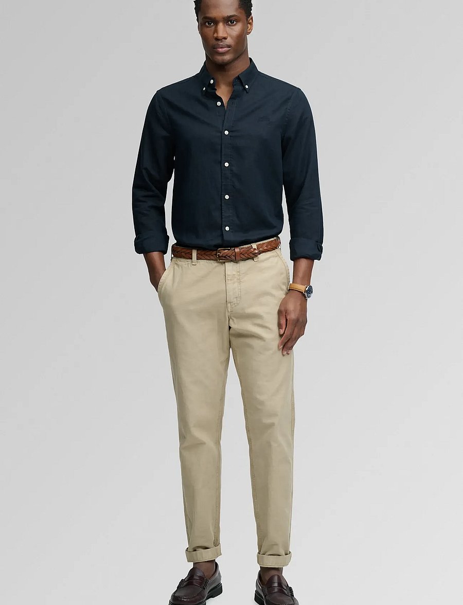 Superdry - COTTON LINEN LS SHIRT - linneskjortor - eclipse navy - 5