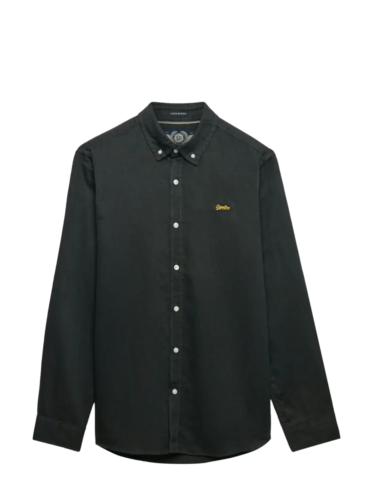 Superdry - COTTON LINEN LS SHIRT - linen shirts - washed black - 2