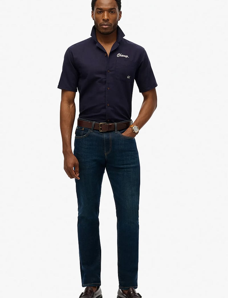 Superdry - MERCHANT RESORT SHIRT - leinenhemden - nautical navy - 4