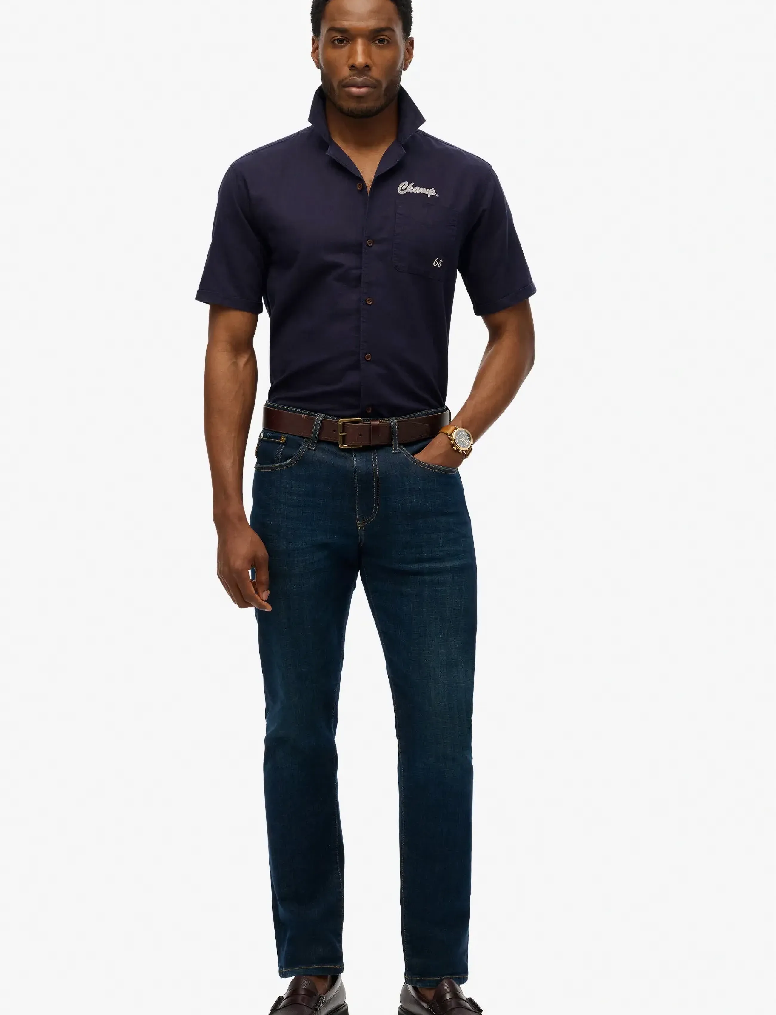 Superdry - MERCHANT RESORT SHIRT - linskjorter - nautical navy - 4