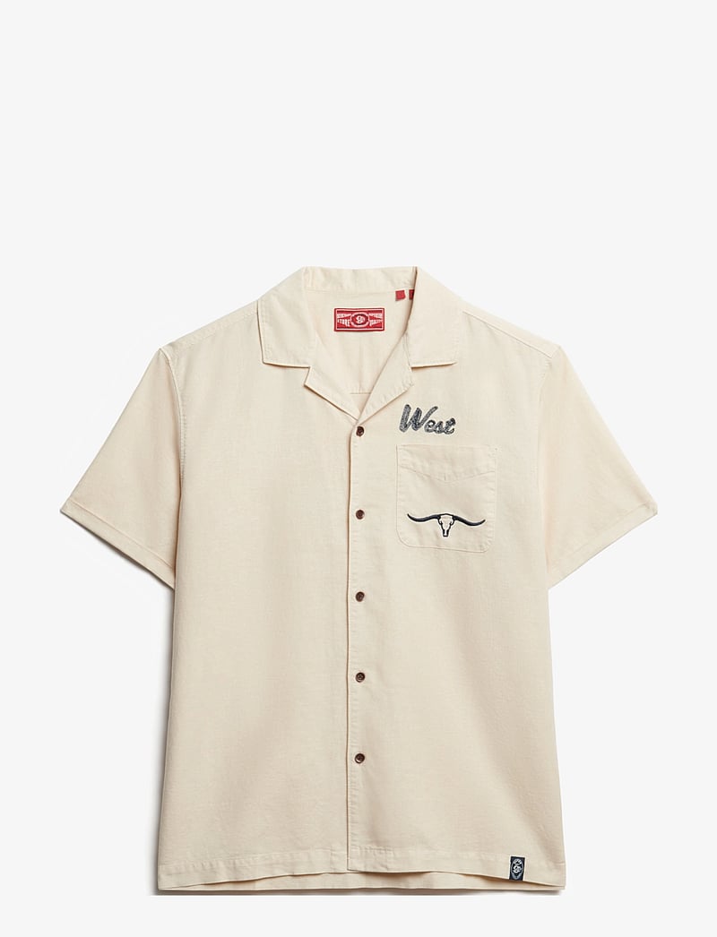 Superdry - MERCHANT RESORT SHIRT - linen shirts - oatmeal beige - 1