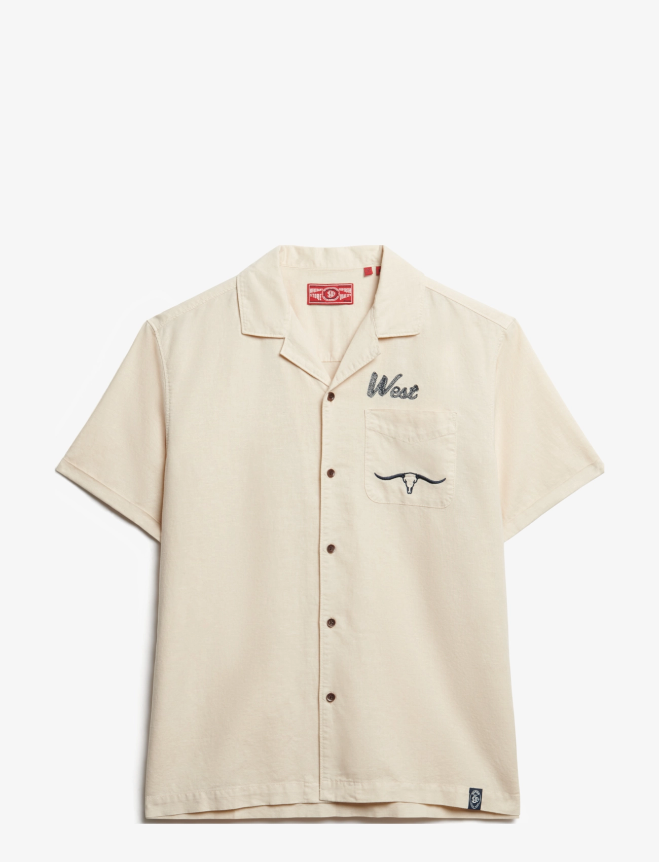 Superdry MERCHANT RESORT SHIRT - Skjorter - OATMEAL BEIGE / beige