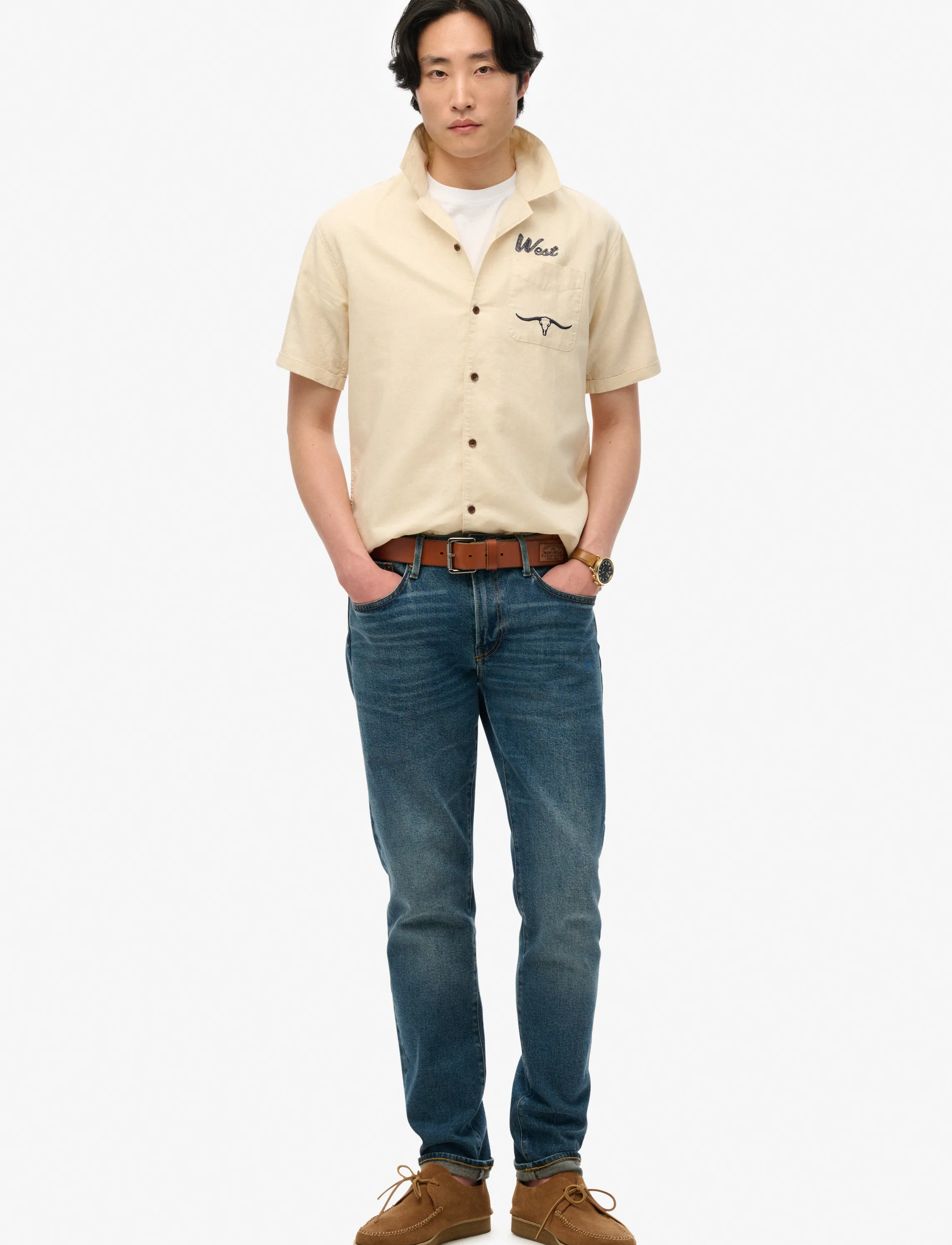 Superdry - MERCHANT RESORT SHIRT - lina krekli - oatmeal beige - 4