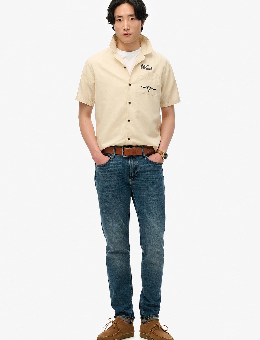 Superdry - MERCHANT RESORT SHIRT - lina krekli - oatmeal beige - 4