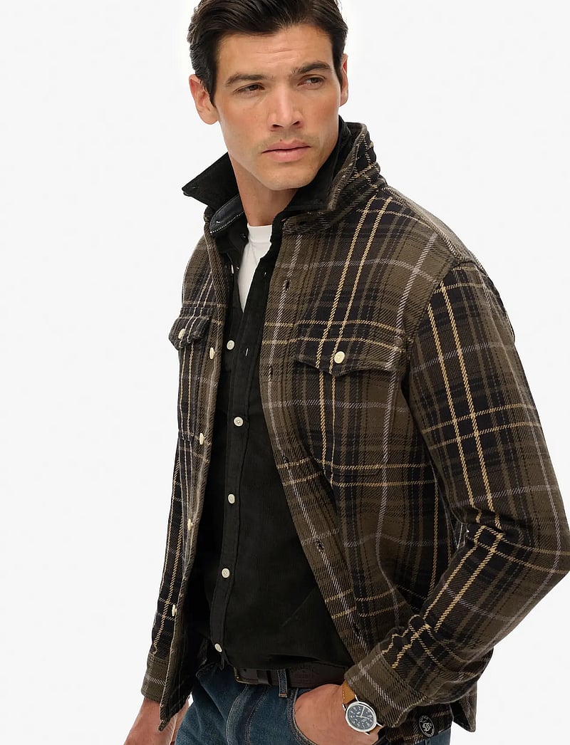 Superdry - MERCHANT HEAVY CHECKED SHIRT - karierte hemden - homestead ombre olive green - 3
