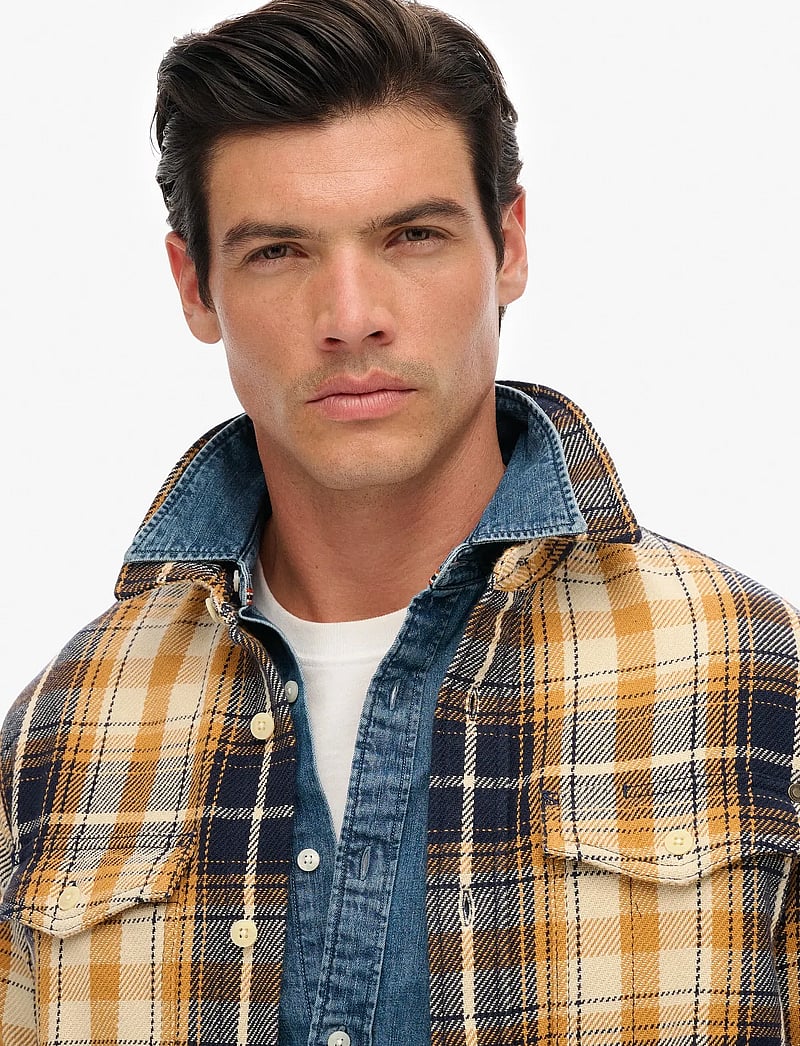 Superdry - MERCHANT HEAVY CHECKED SHIRT - karierte hemden - homestead yellow navy check - 5