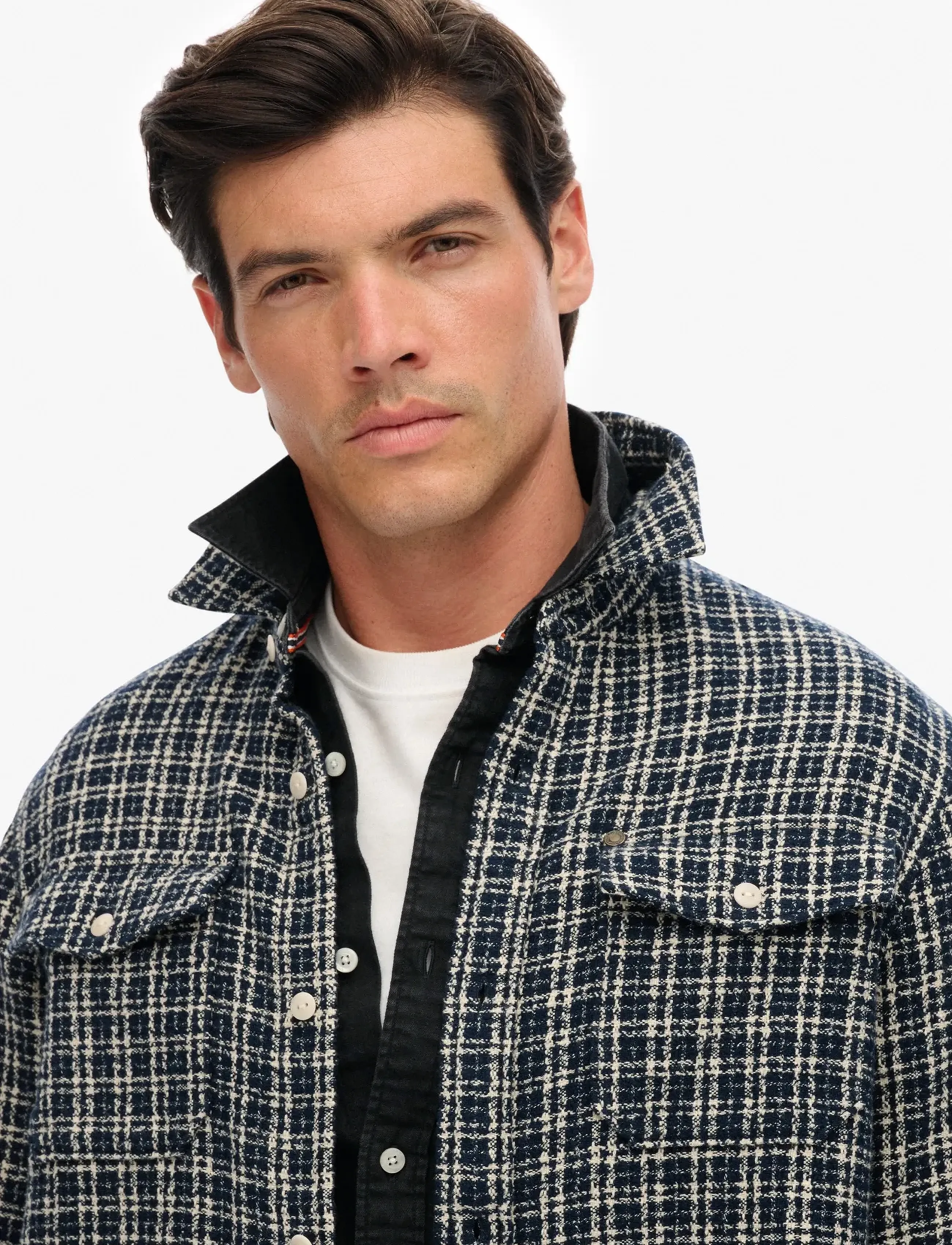 Superdry - MERCHANT TEXTURED WORK SHIRT - ternede skjorter - indigo textured check - 2