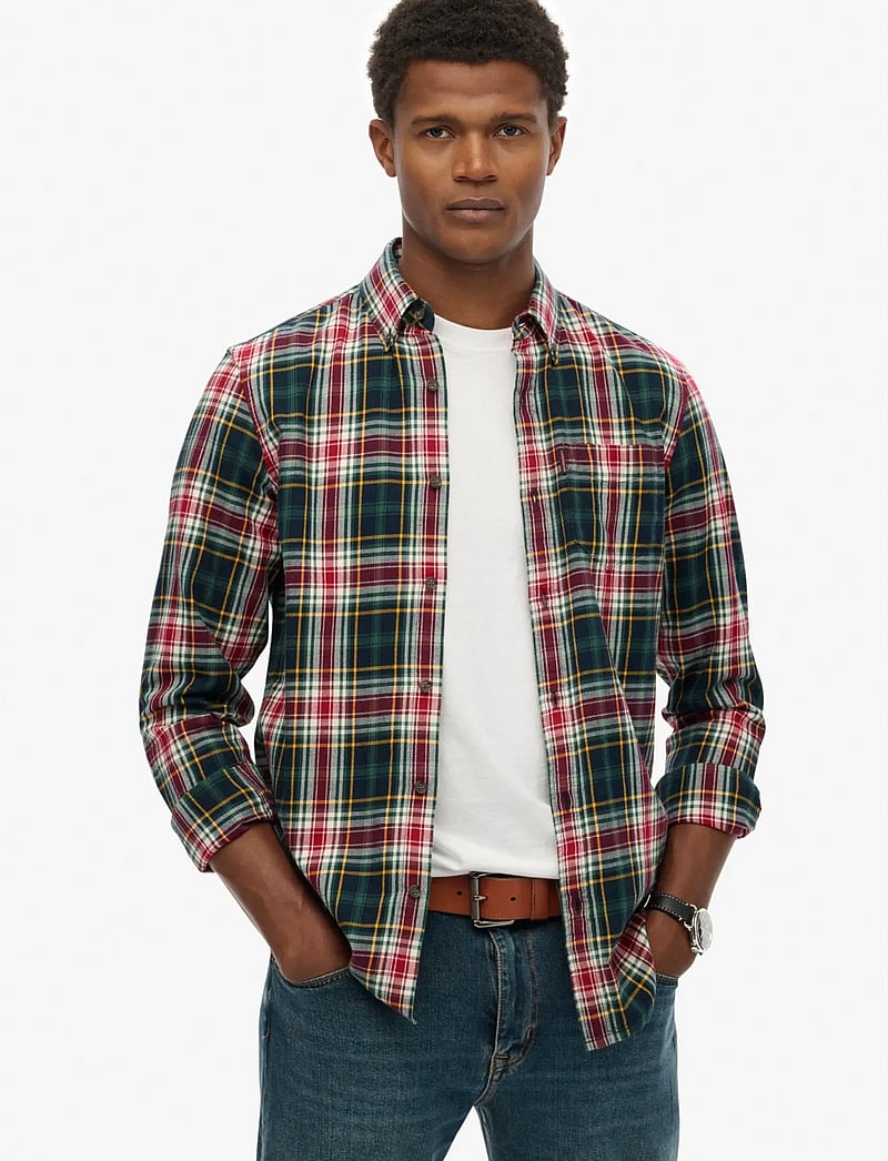 Superdry - VINTAGE CHECK SHIRT - karierte hemden - grace check green - 0