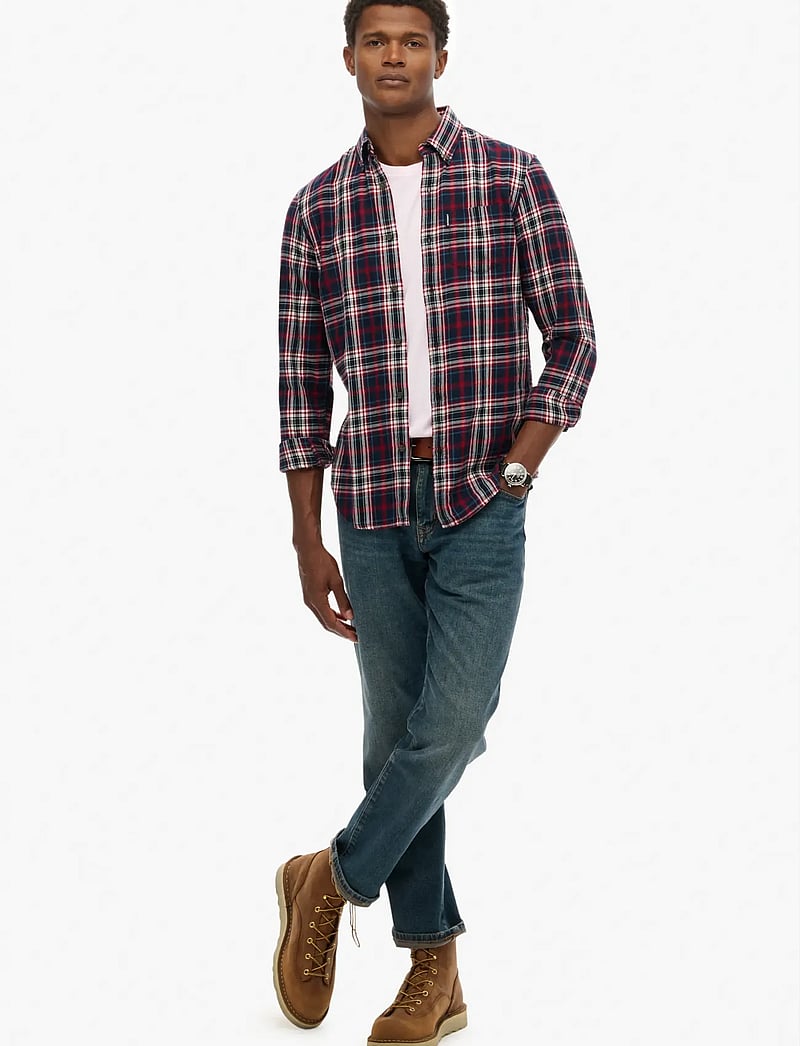 Superdry - VINTAGE CHECK SHIRT - ternede skjorter - grace check navy - 3