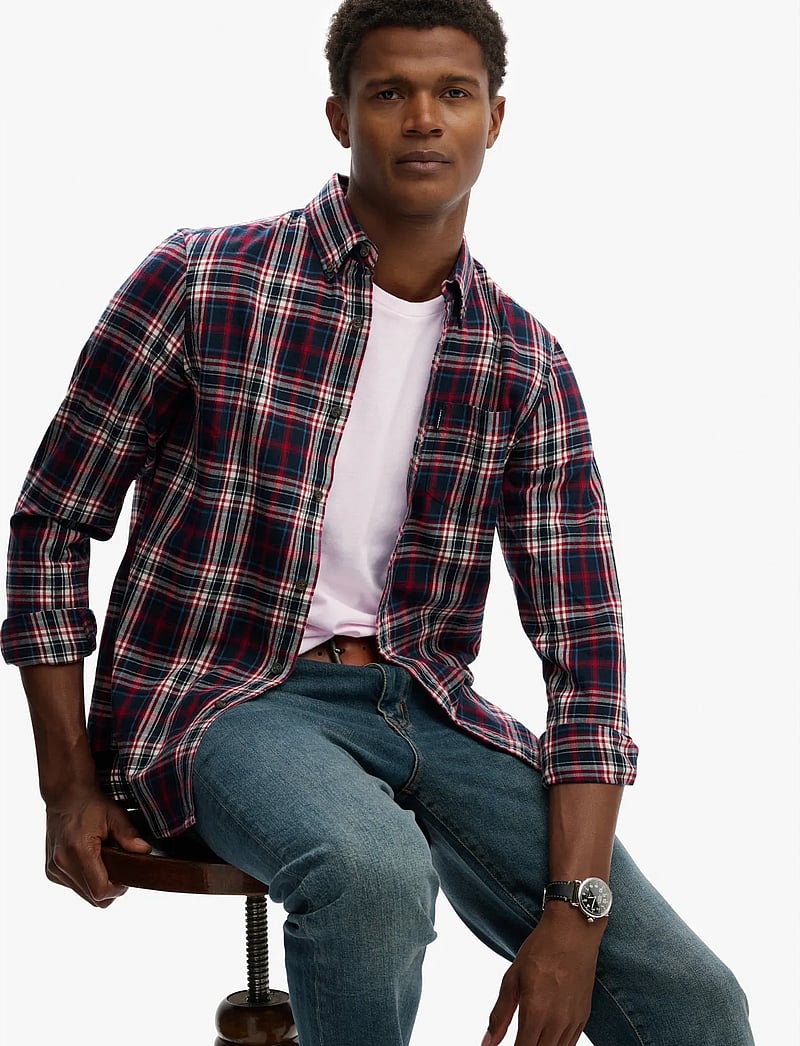 Superdry - VINTAGE CHECK SHIRT - ruudulised särgid - grace check navy - 5