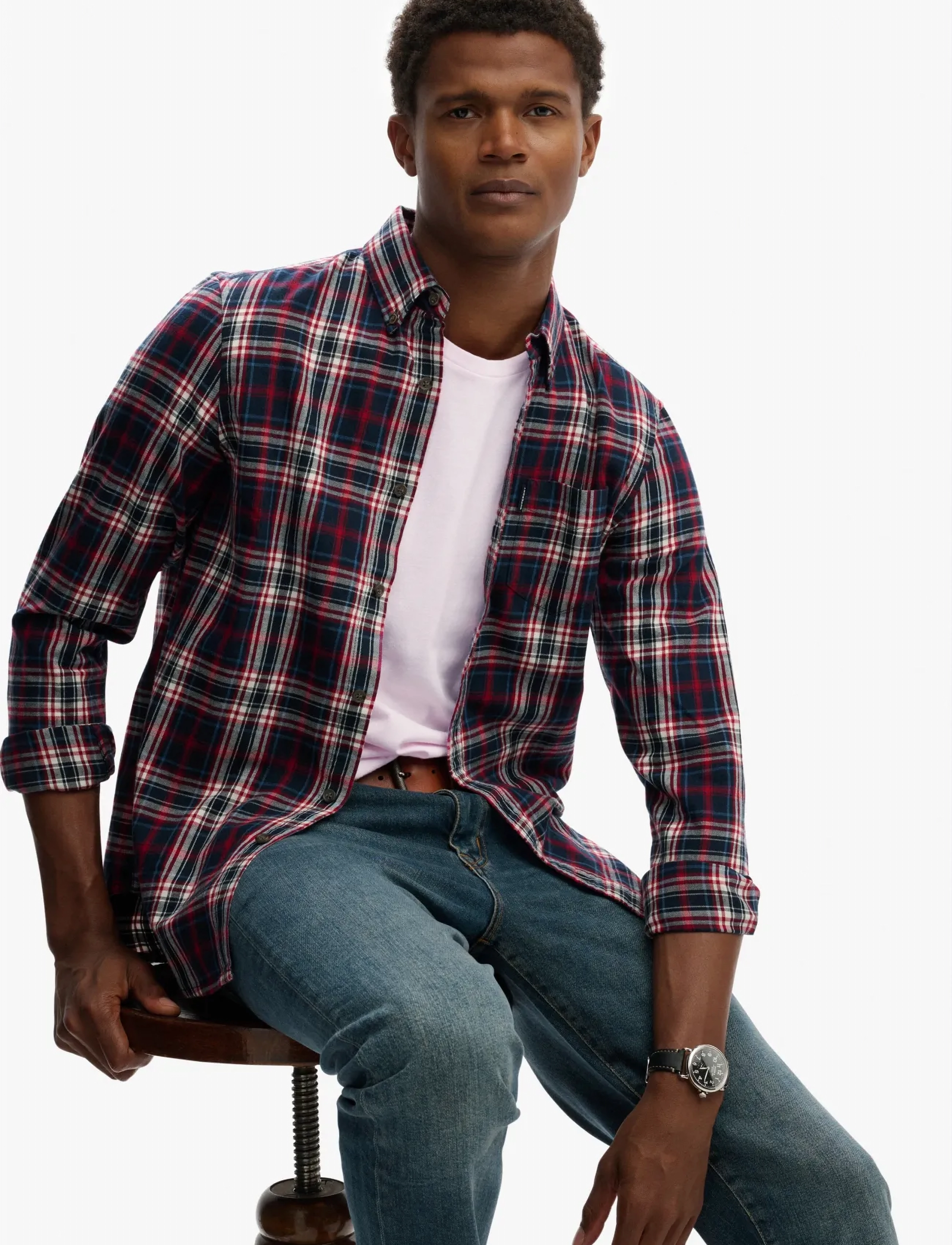 Superdry - VINTAGE CHECK SHIRT - karierte hemden - grace check navy - 5