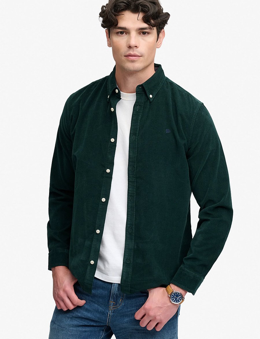Superdry - CLASSIC NEEDLE CORD SHIRT - cordhemden - eagle green - 0