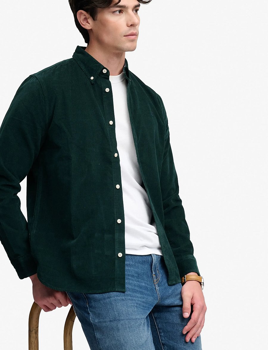 Superdry - CLASSIC NEEDLE CORD SHIRT - cordhemden - eagle green - 5