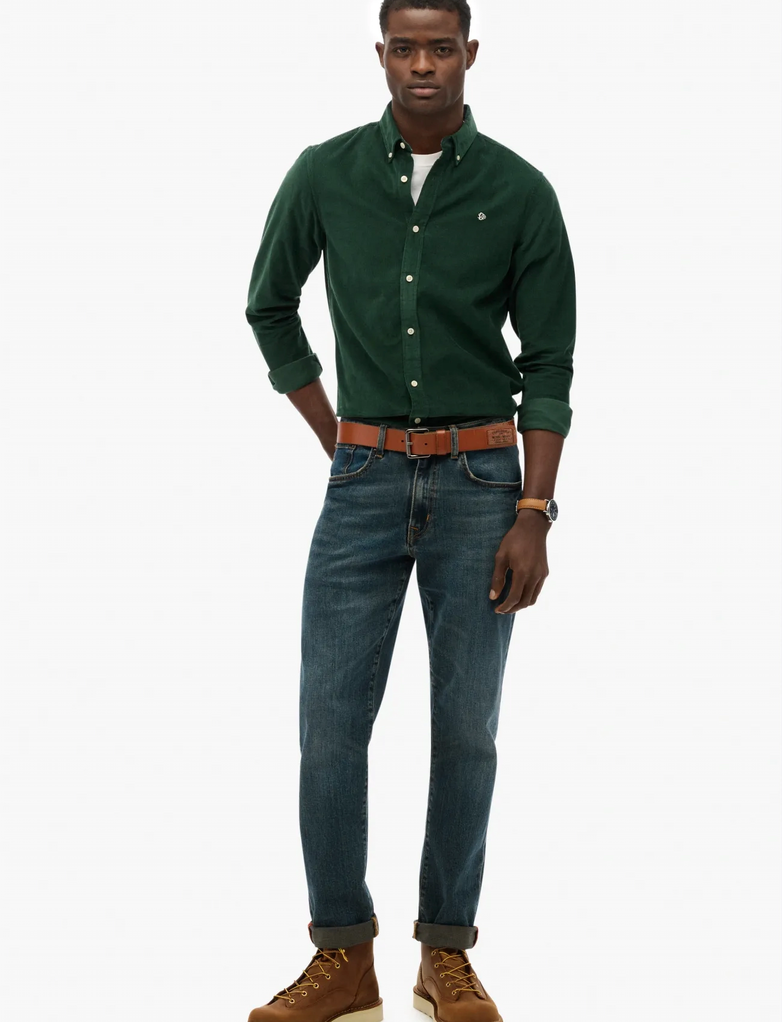 Superdry - CLASSIC NEEDLE CORD SHIRT - cordhemden - enamel green - 2