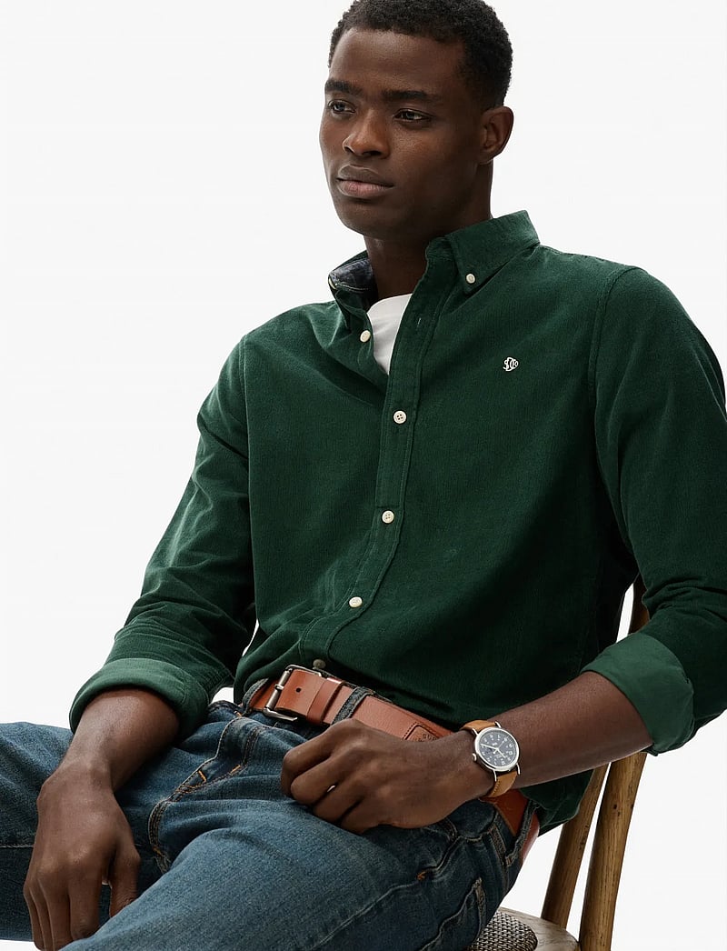 Superdry - CLASSIC NEEDLE CORD SHIRT - corduroy shirts - enamel green - 5