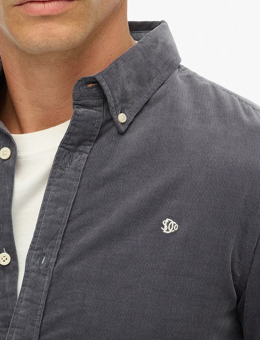 Superdry - CLASSIC NEEDLE CORD SHIRT - velvet särgid - lauren navy - 4