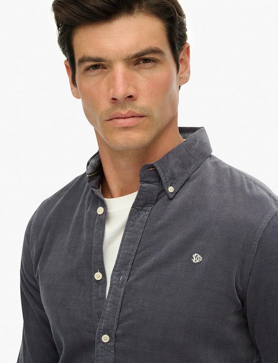 Superdry - CLASSIC NEEDLE CORD SHIRT - velvet särgid - lauren navy - 5