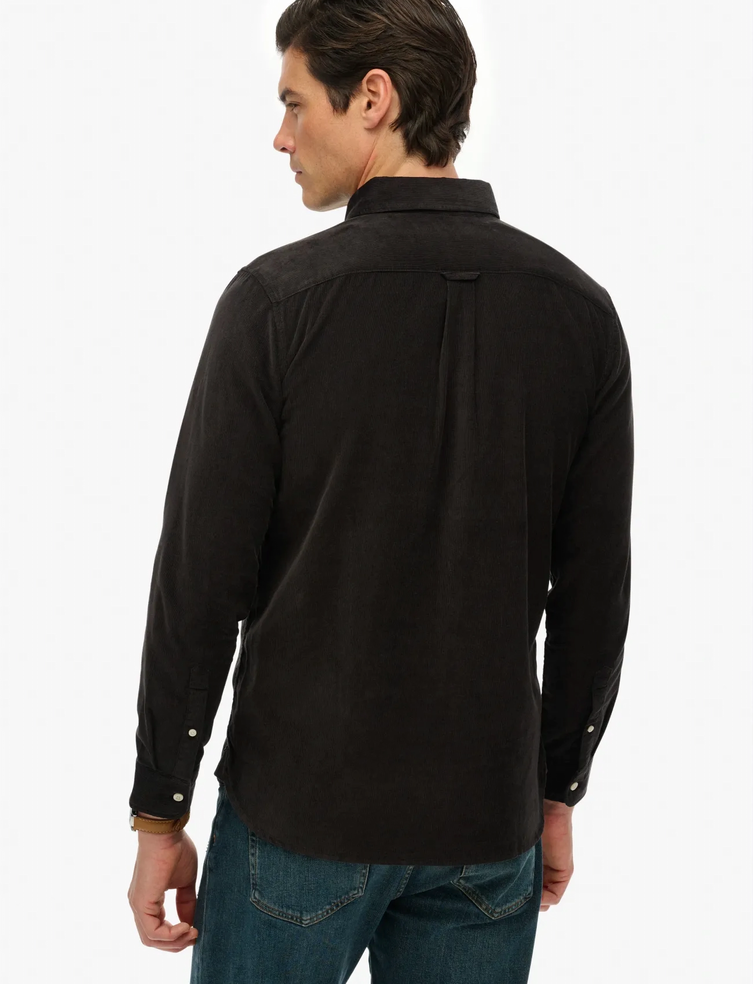 Superdry - CLASSIC NEEDLE CORD SHIRT - cordhemden - meteorite black - 4