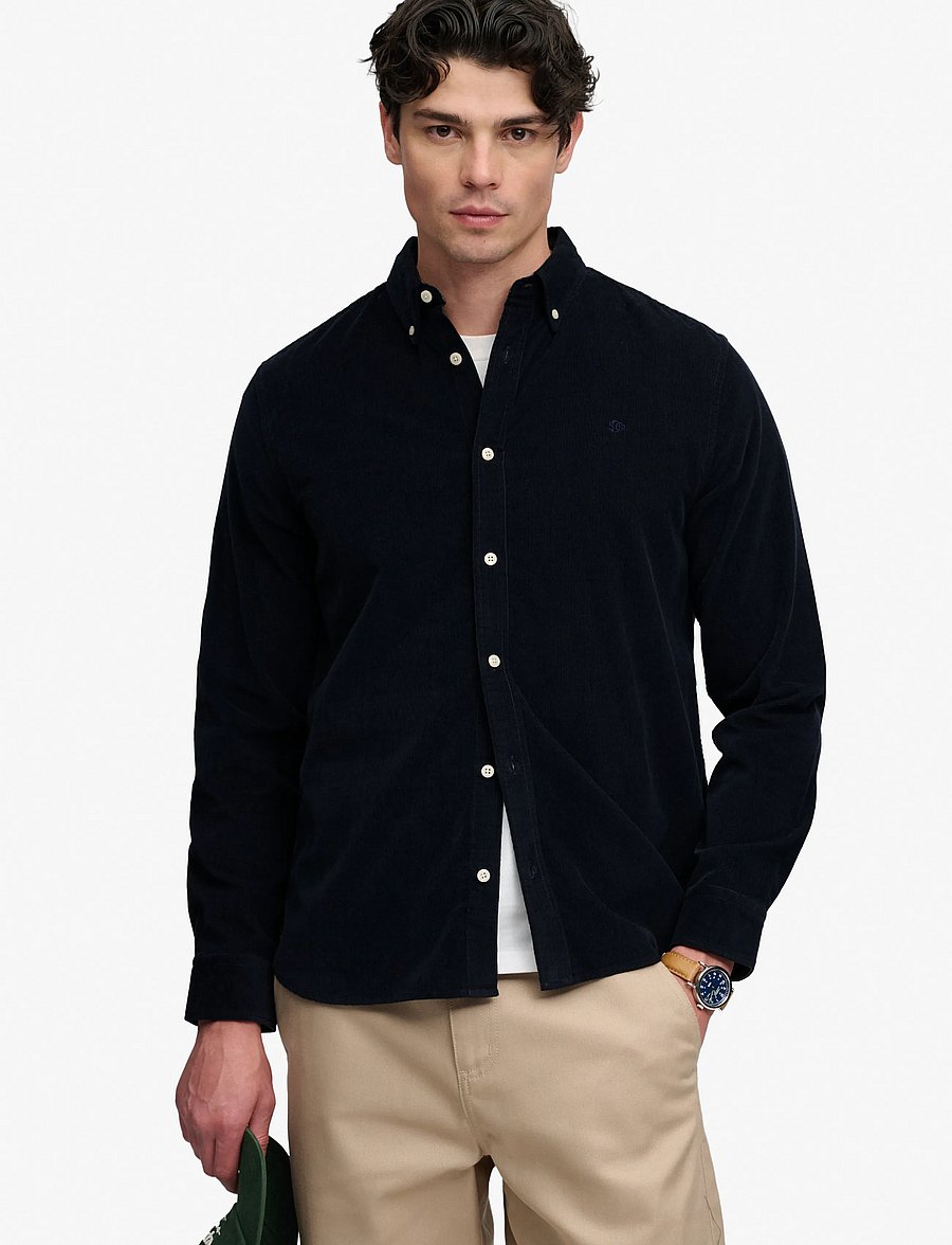 Superdry - CLASSIC NEEDLE CORD SHIRT - corduroy shirts - rich navy - 0