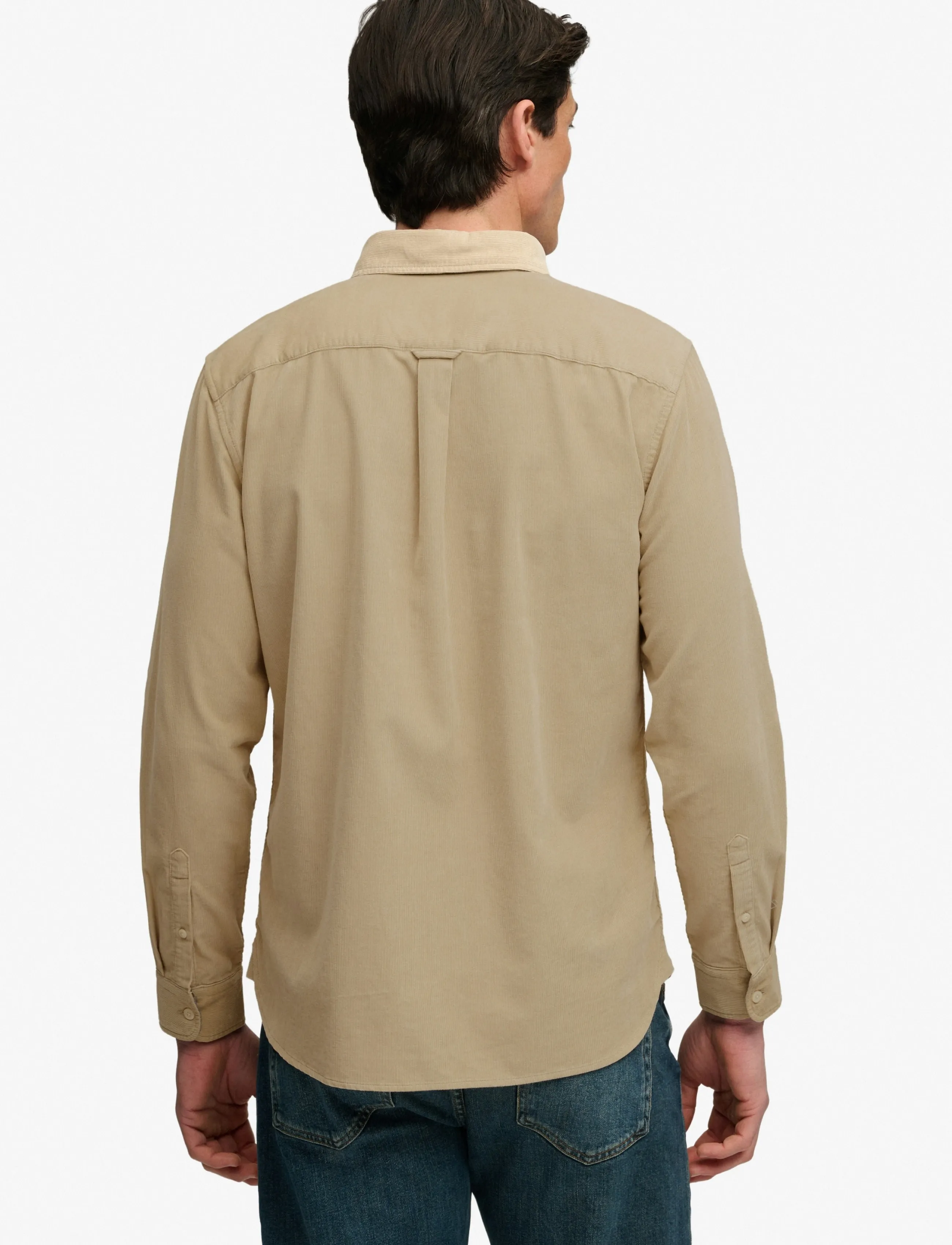 Superdry - CLASSIC NEEDLE CORD SHIRT - corduroy shirts - stone wash taupe brown - 3