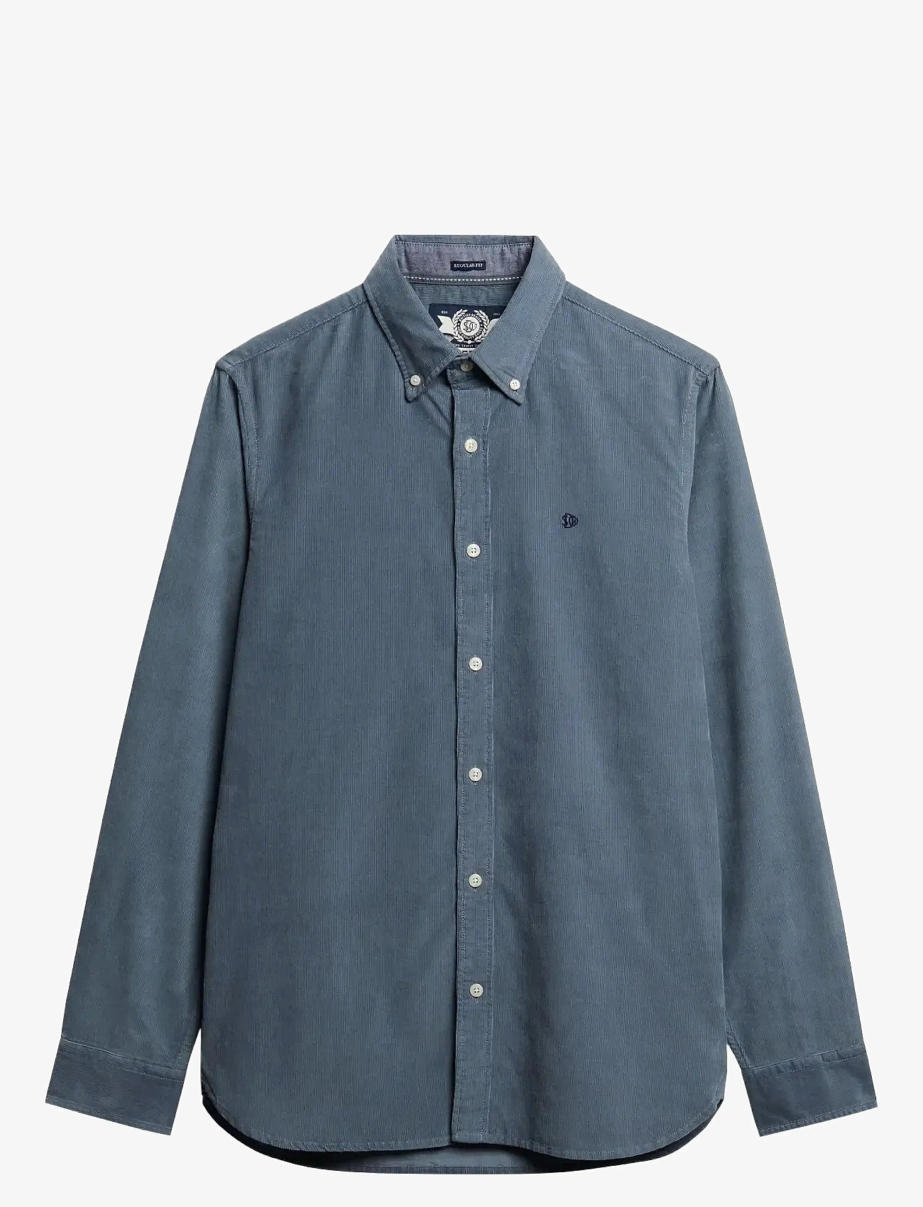 Superdry - CLASSIC NEEDLE CORD SHIRT - fløjlsskjorter - stormy weather blue - 1