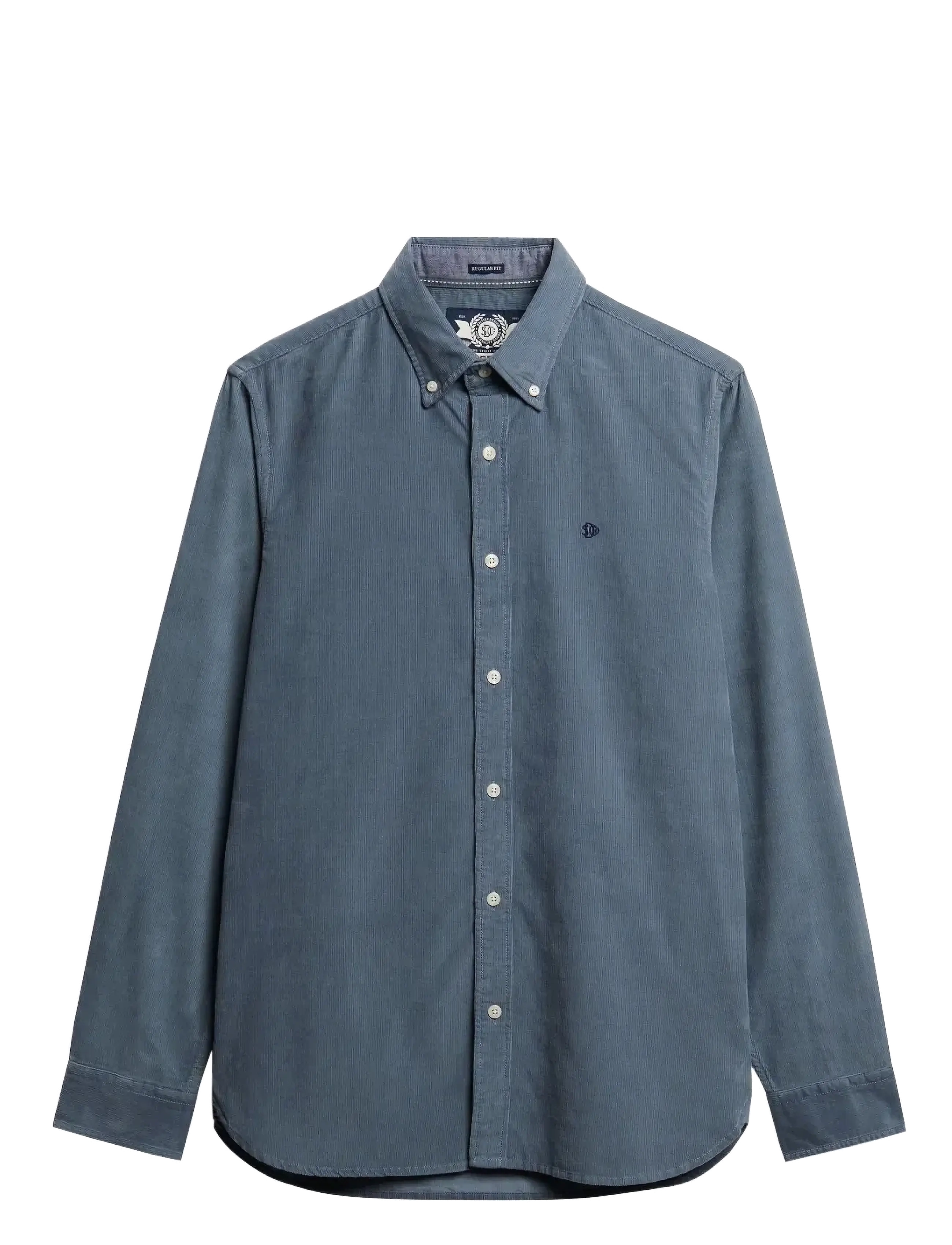 Superdry CLASSIC NEEDLE CORD SHIRT - Särgid - STORMY WEATHER BLUE / blue