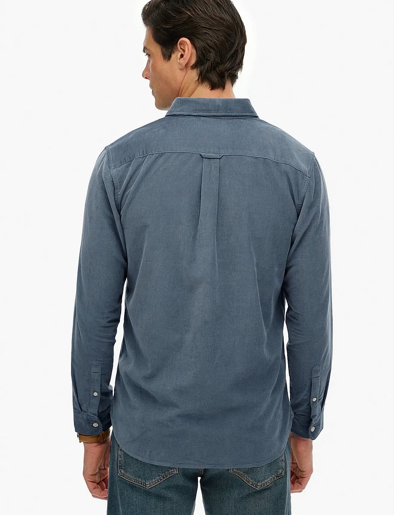 Superdry - CLASSIC NEEDLE CORD SHIRT - fløjlsskjorter - stormy weather blue - 3