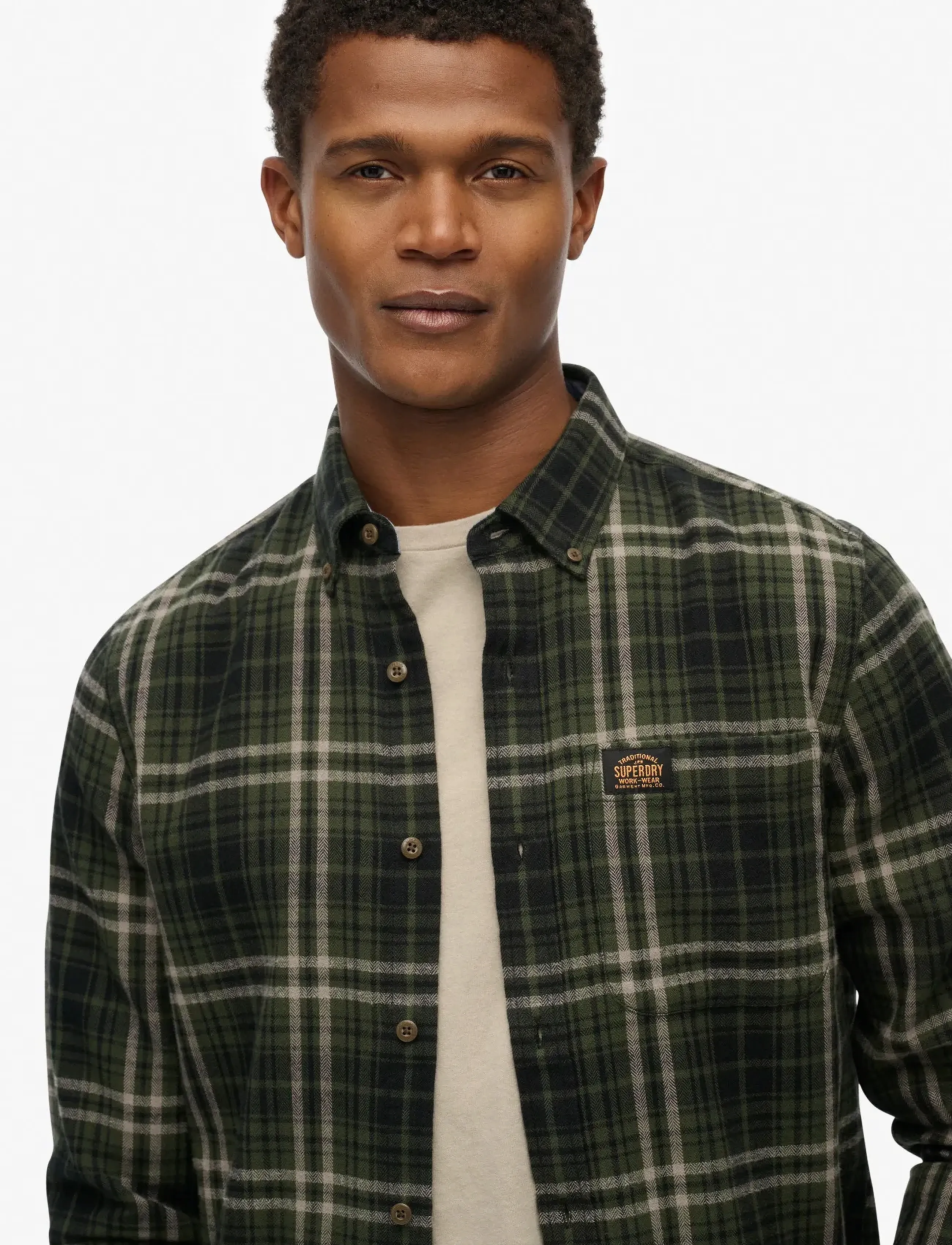 Superdry - L/S COTTON LUMBERJACK SHIRT - mænd - frontier check olive green - 3