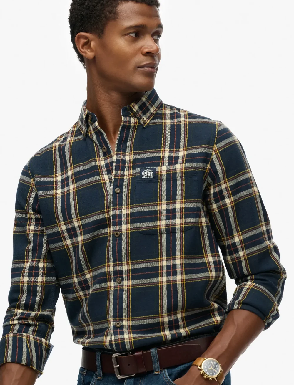 Superdry - L/S COTTON LUMBERJACK SHIRT - rutiga skjortor - bryce check navy - 3